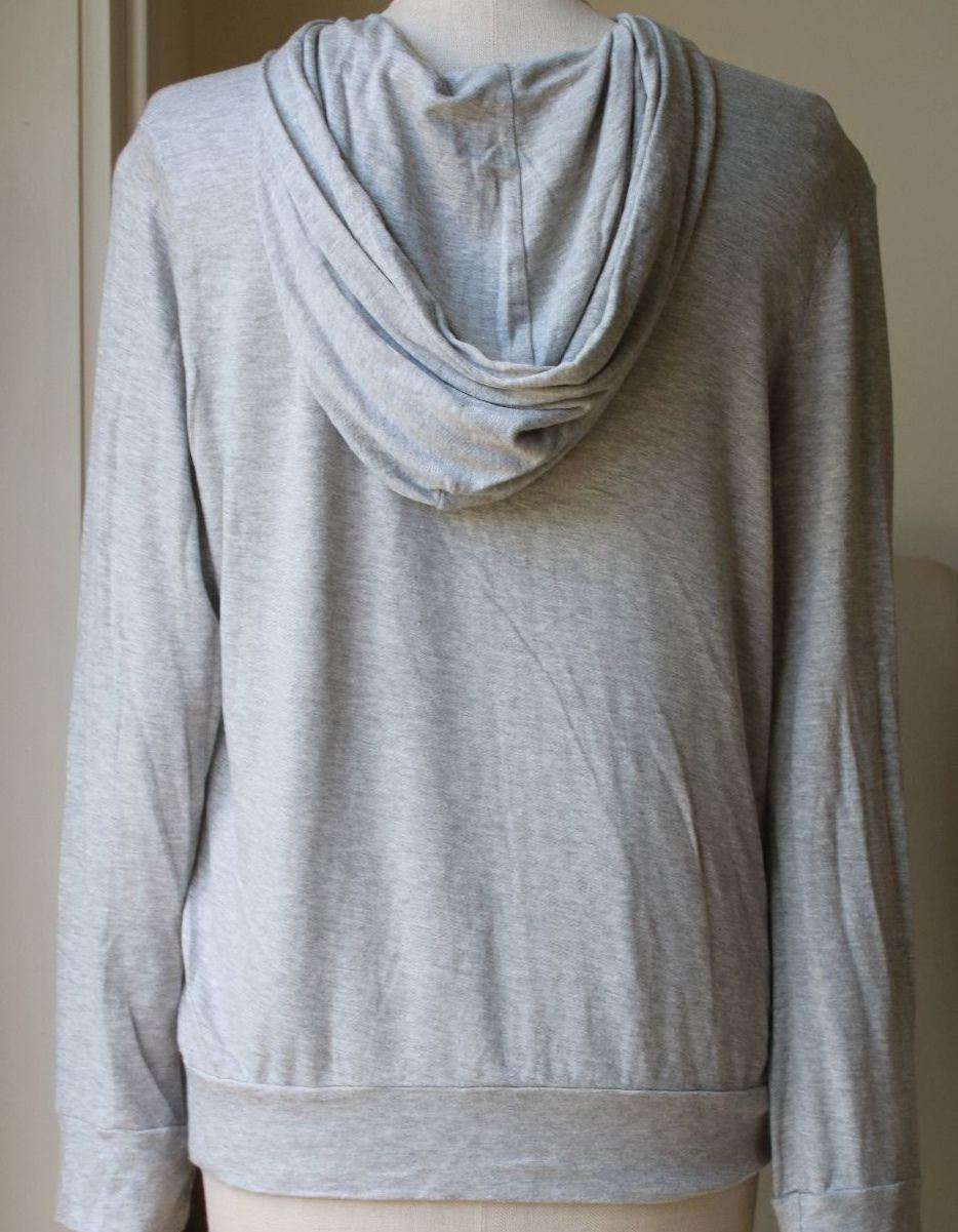 MONROW CLASSIC GREY ZIP UP HOODIE LARGE - Image 5