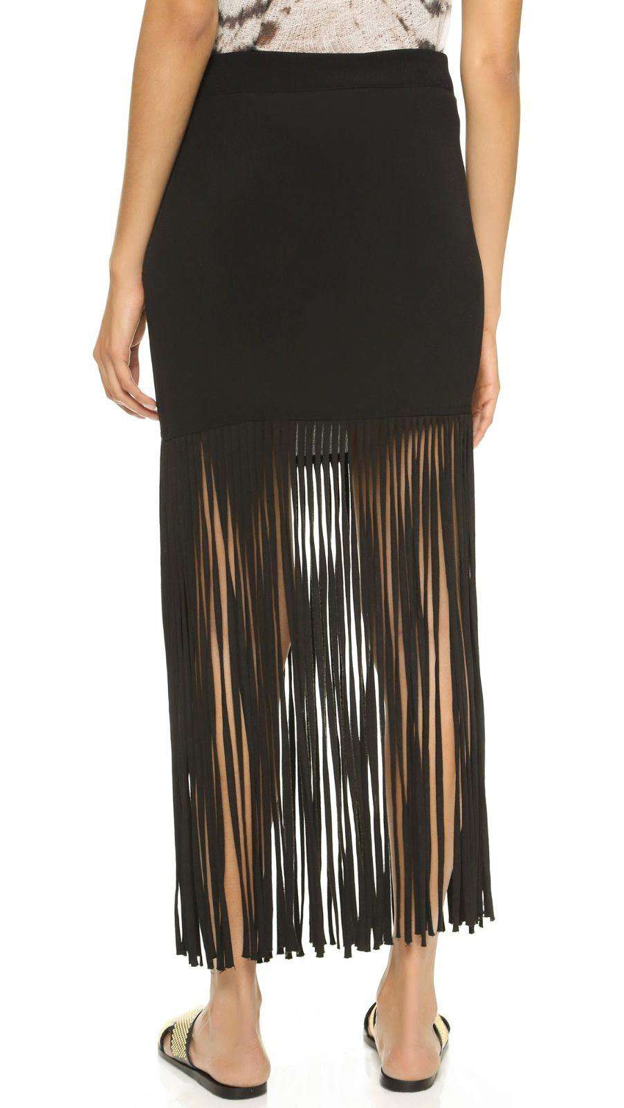 MONROW CREPE FRINGE SKIRT SMALL - Image 10