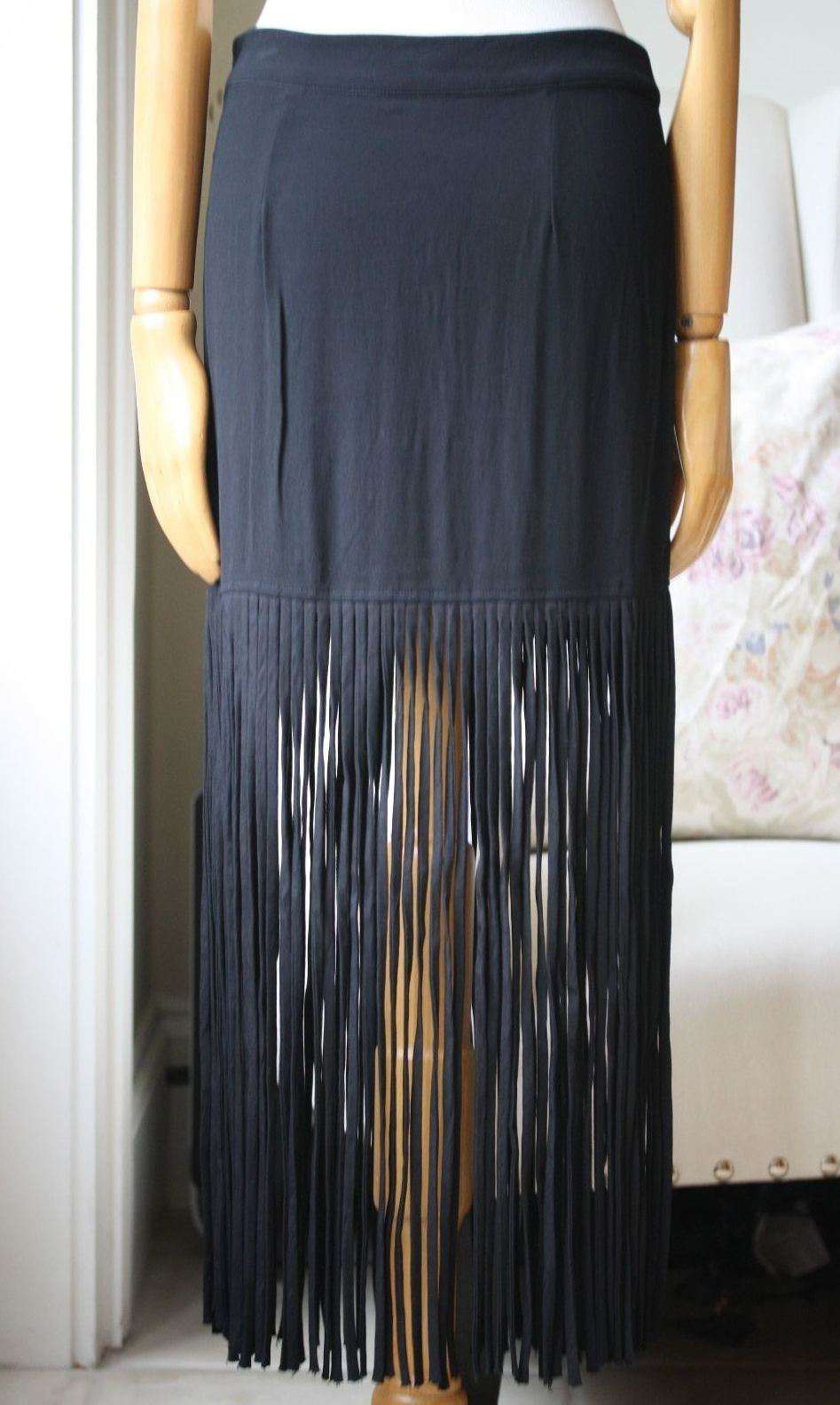 MONROW CREPE FRINGE SKIRT SMALL - Image 11