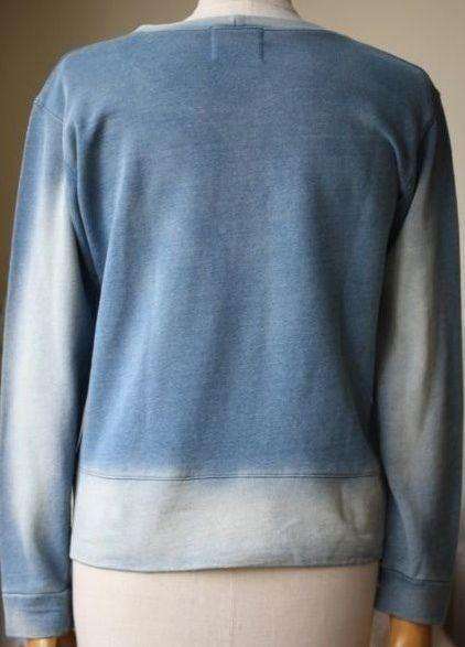 MONROW DENIM WASH FRENCH TERRY SWEATSHIRT SMALL - Image 8