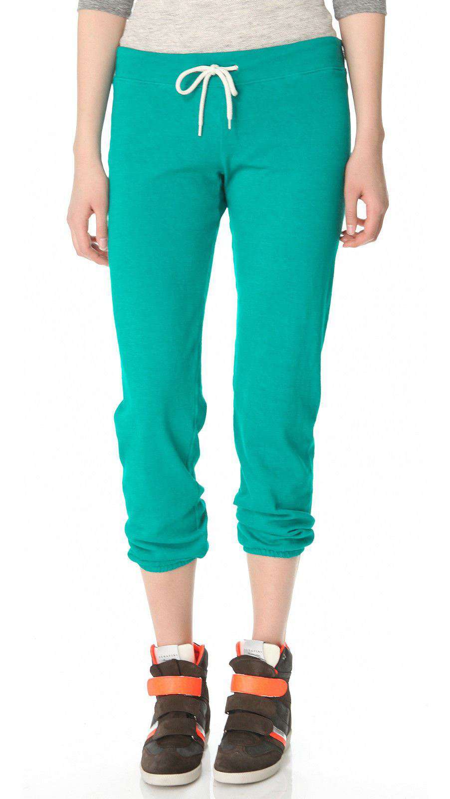 MONROW TURQUOISE VINTAGE JERSEY CLASSIC SWEATPANTS XS - Image 2