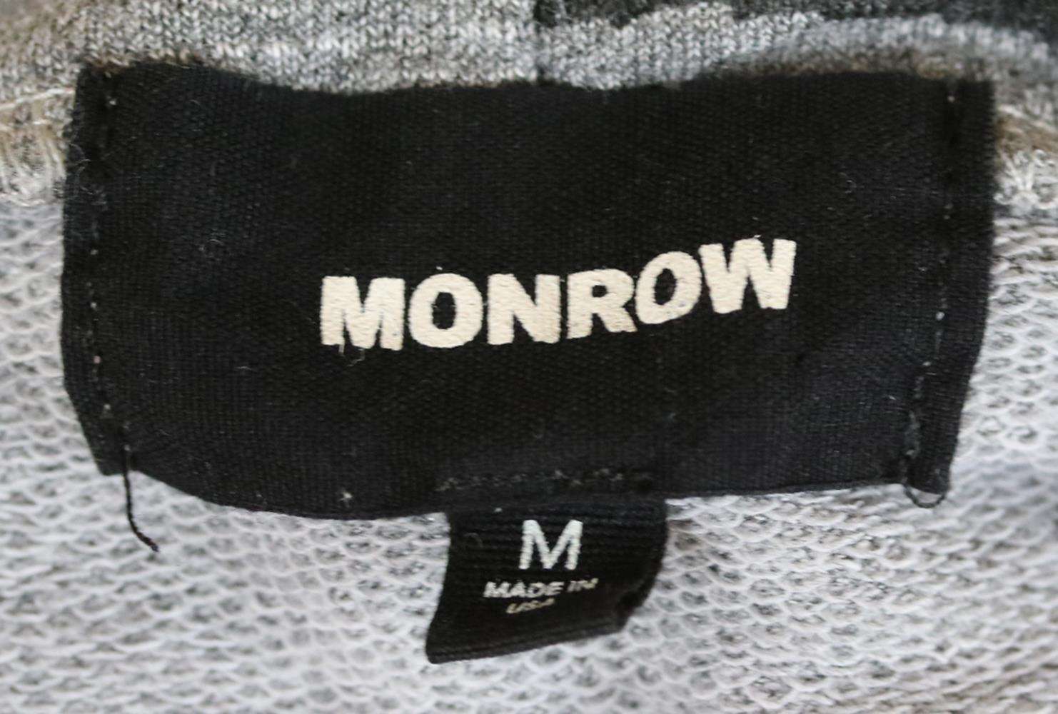 MONROW ZEBRA PRINT STRETCH JERSEY HOODED SWEATSHIRT MEDIUM - Image 4