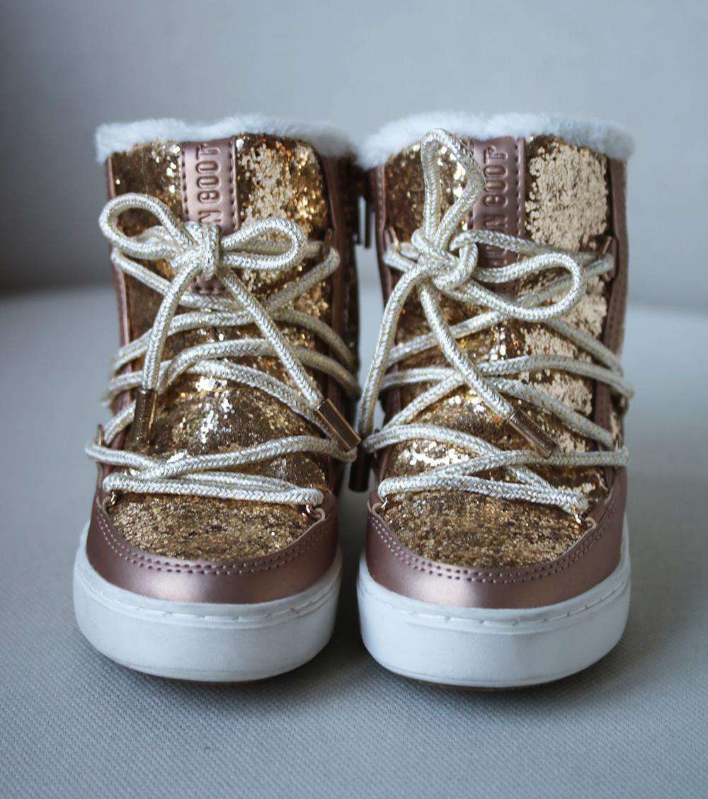 MOON BOOT KIDS GIRLS PULSE Z METALLIC GLITTER BOOTS EU 27 UK 9 - Image 2