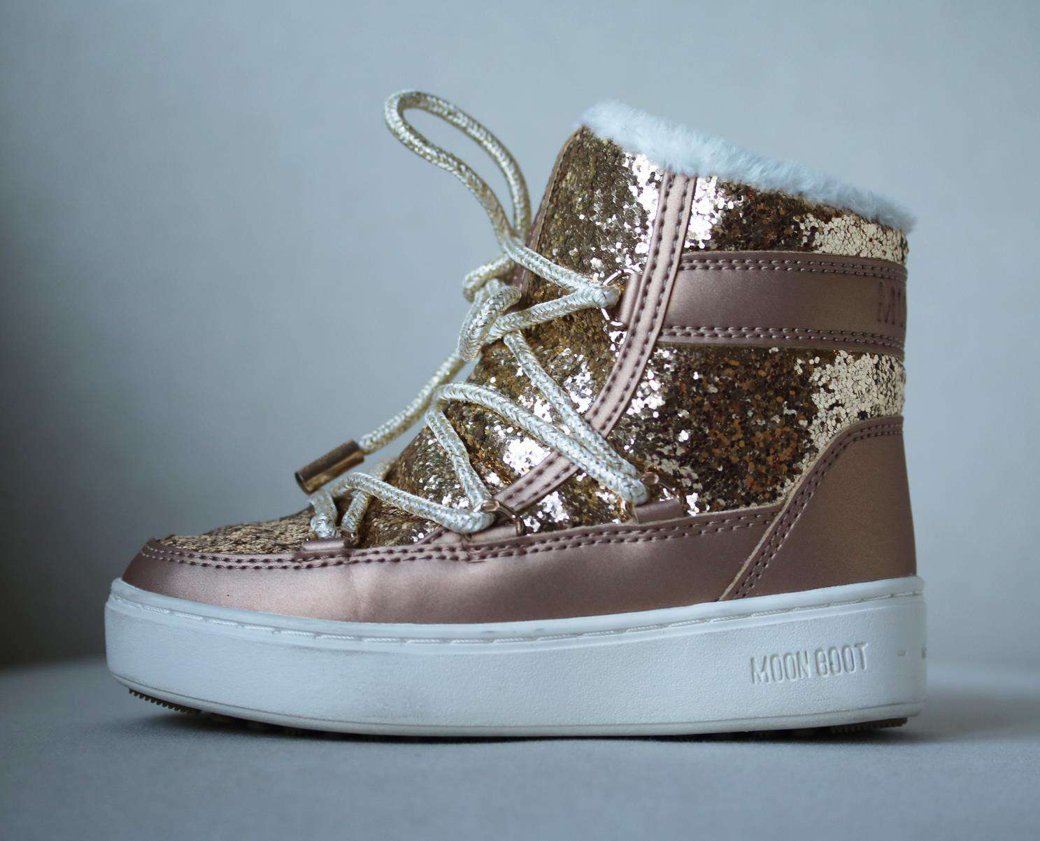 MOON BOOT KIDS GIRLS PULSE Z METALLIC GLITTER BOOTS EU 27 UK 9 - Image 3