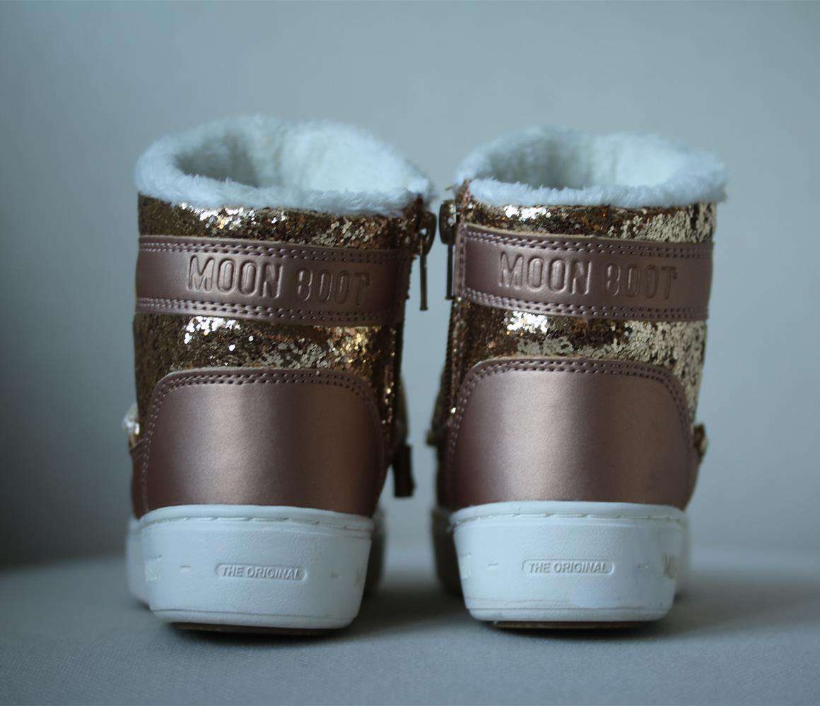 MOON BOOT KIDS GIRLS PULSE Z METALLIC GLITTER BOOTS EU 27 UK 9 - Image 4