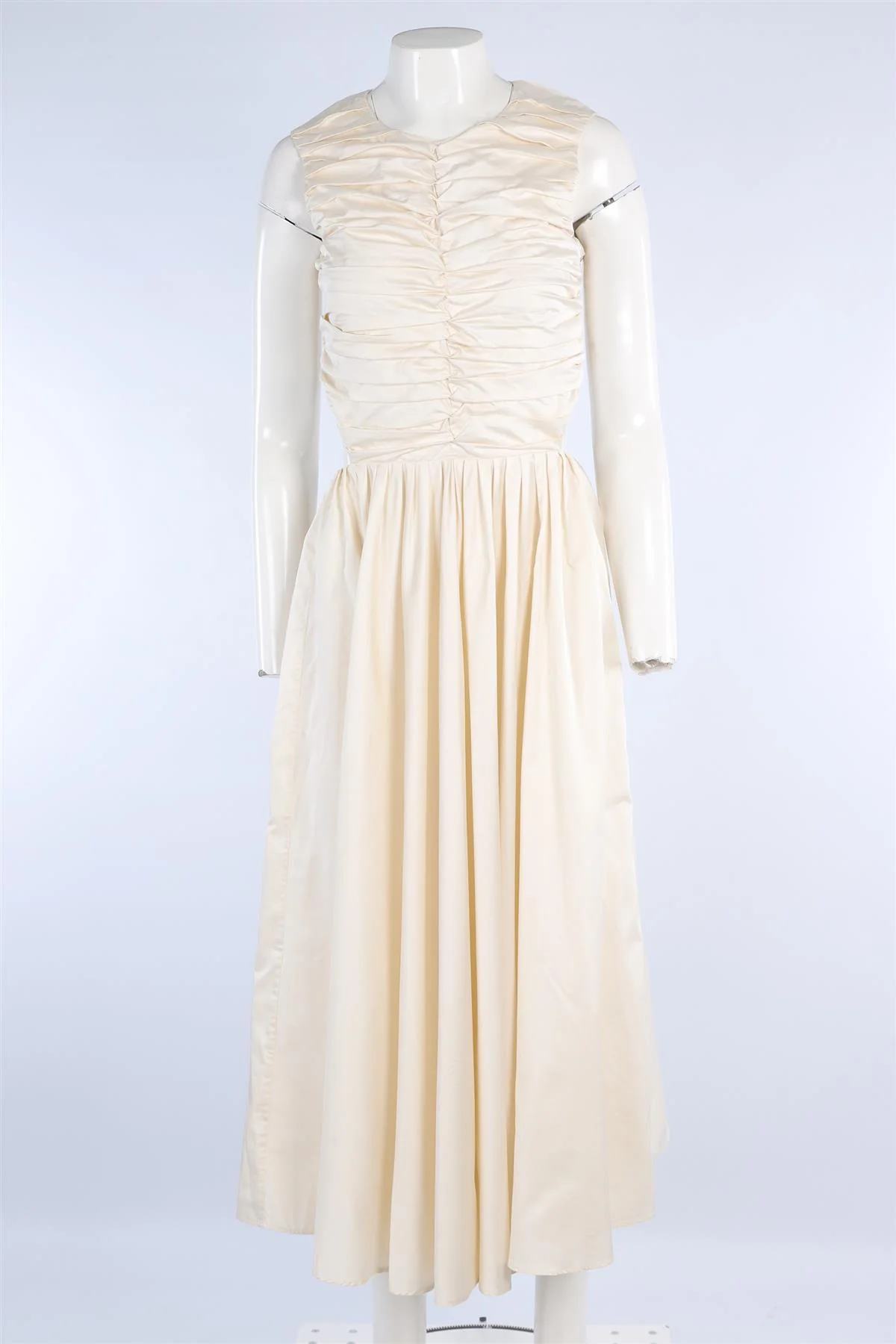 MORE NOIR CREAM COTTON MAXI DRESS SMALL - Image 2