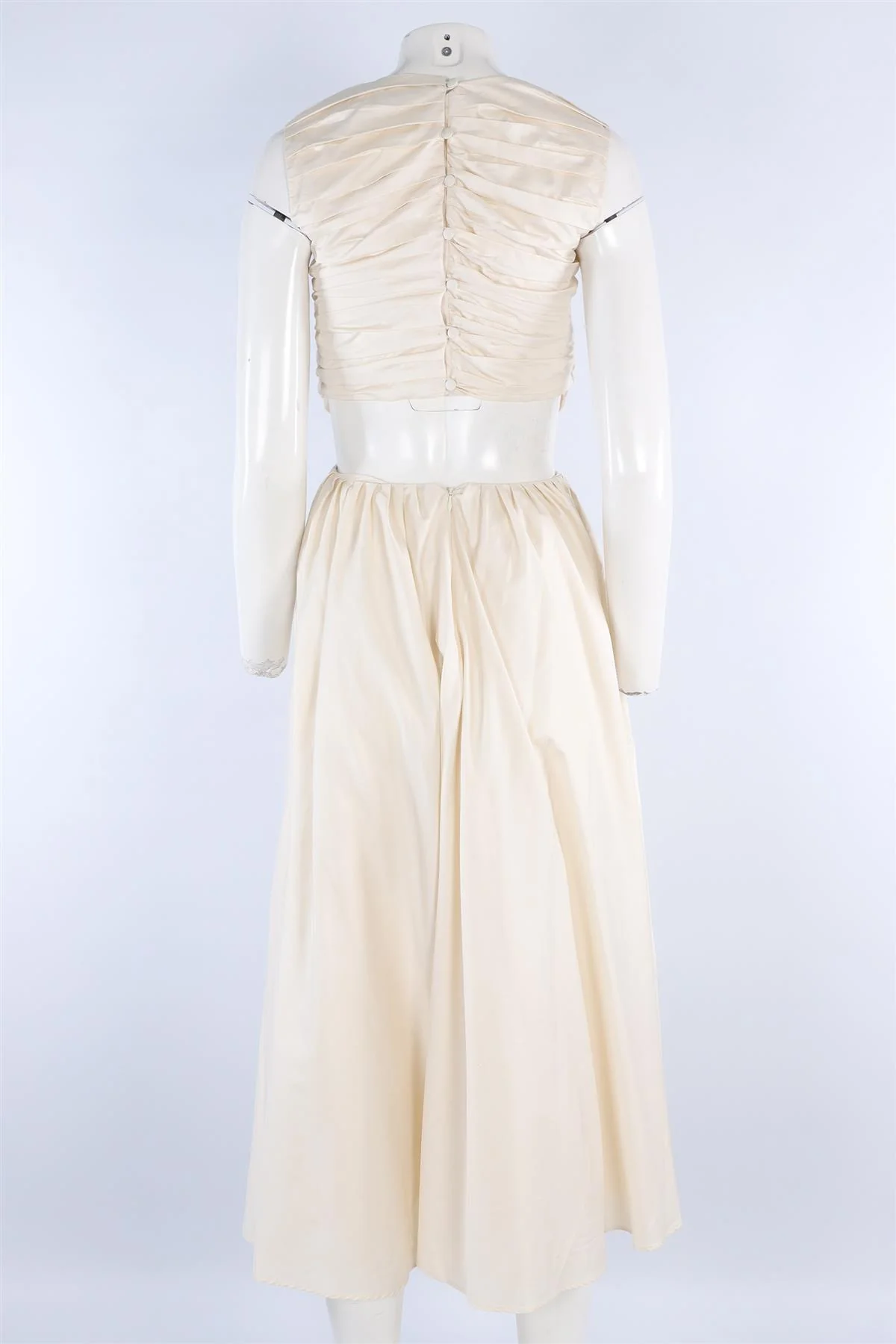 MORE NOIR CREAM COTTON MAXI DRESS SMALL - Image 4