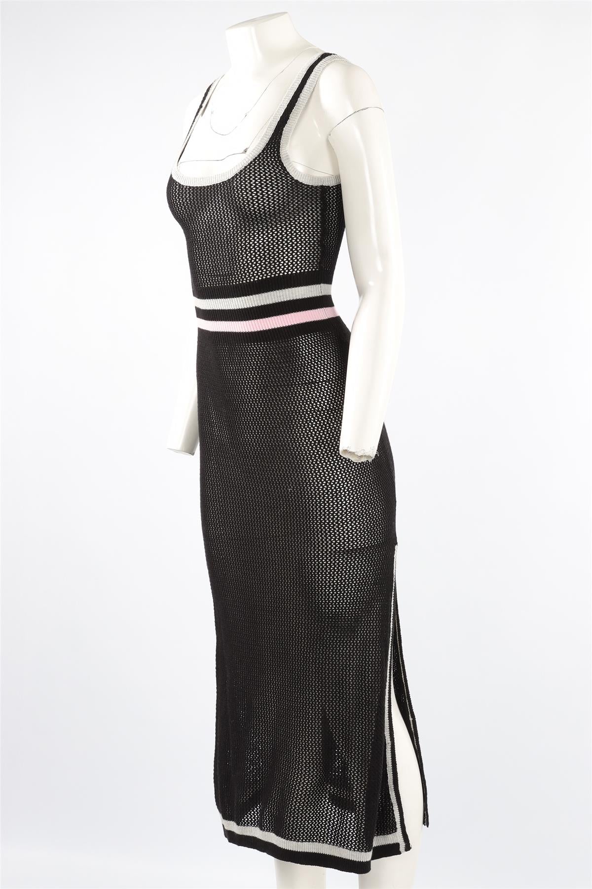 MORGAN LANE BLACK KNIT MIDI DRESS SMALL - Image 3