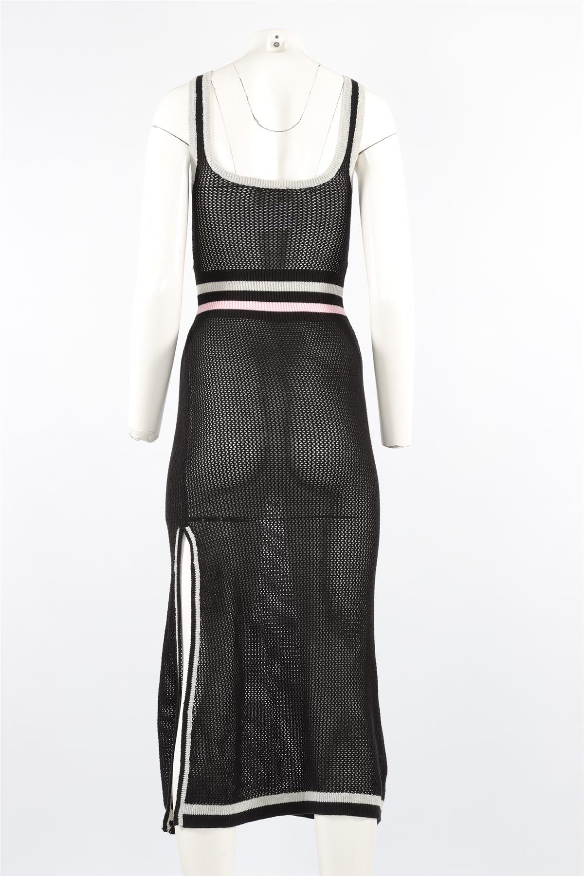 MORGAN LANE BLACK KNIT MIDI DRESS SMALL - Image 4