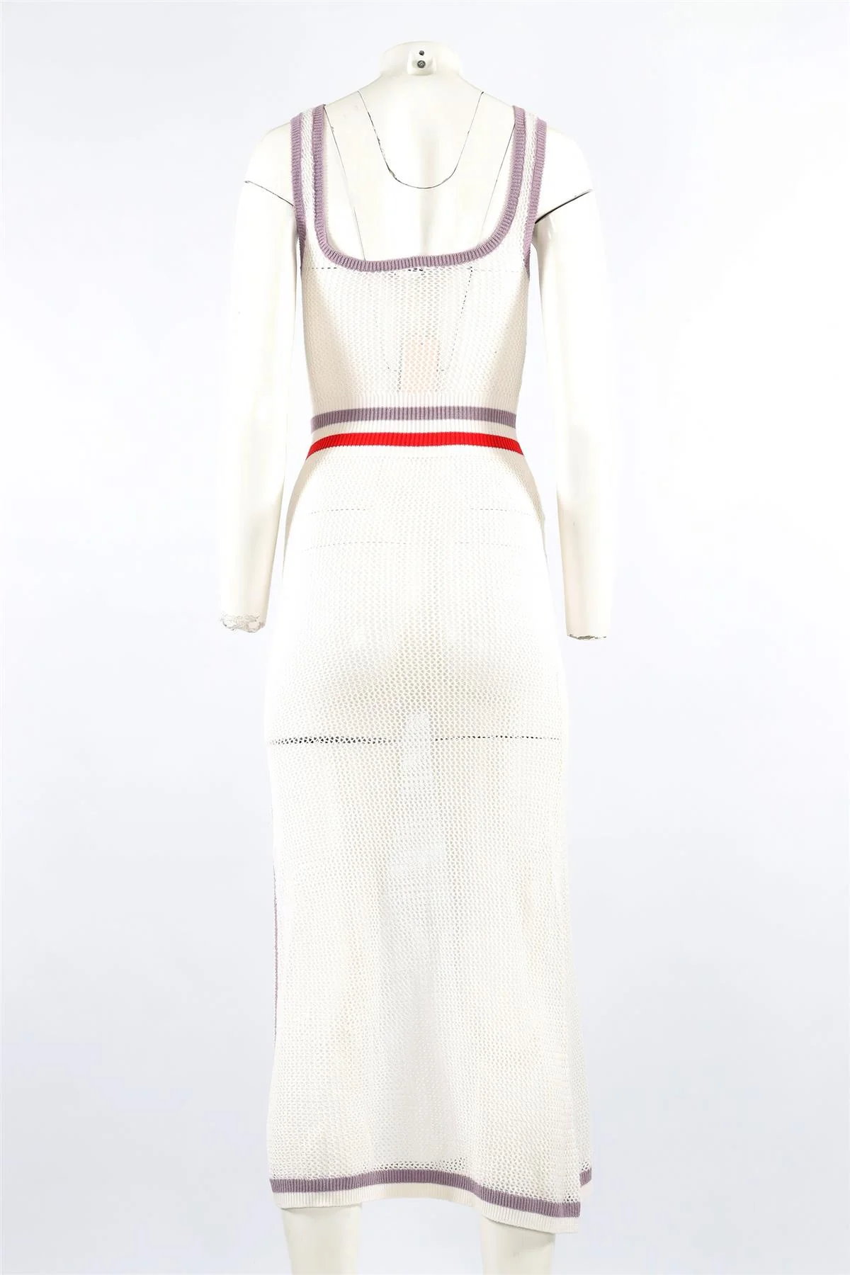 MORGAN LANE WHITE KNIT MIDI DRESS SMALL - Image 4