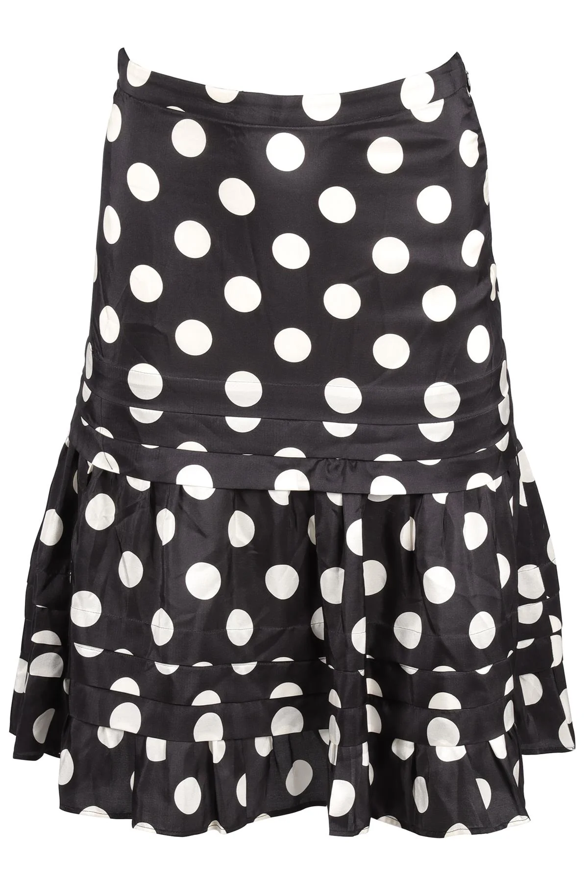 MOSCHINO BLACK SILK MIDI SKIRT IT 44 UK 12