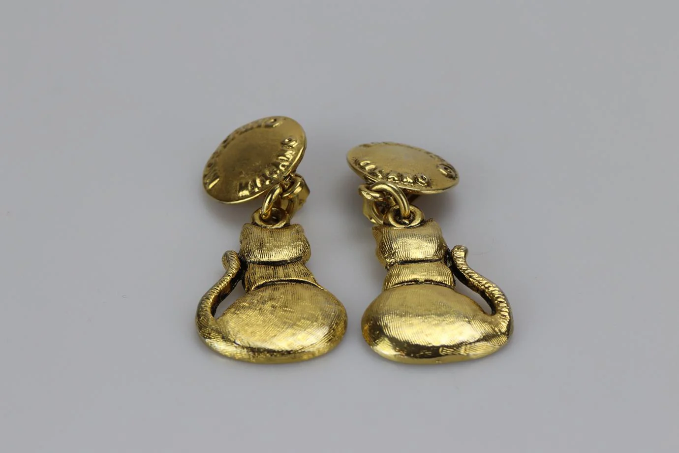 MOSCHINO CAT GOLD TONE CLIP ON EARRINGS - Image 2