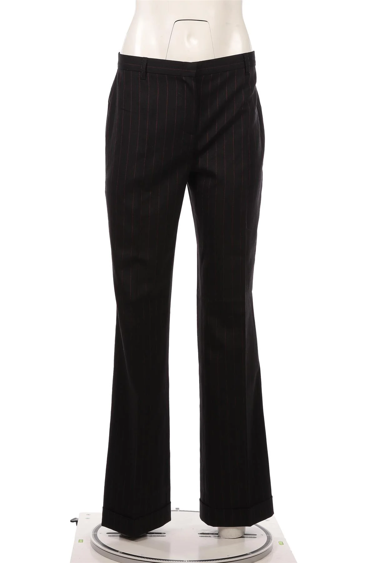 MOSCHINO CHEAP AND CHIC BLACK WOOL STRAIGHT LEG PANTS IT 44 UK 12 - Image 2