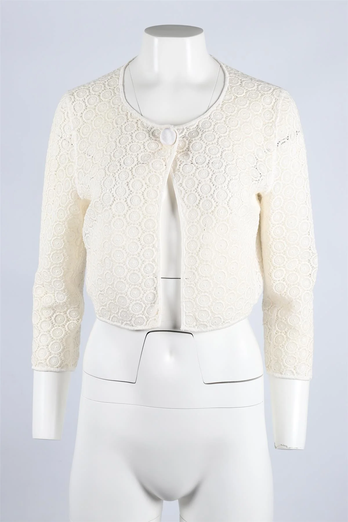 MOSCHINO CHEAP AND CHIC IVORY CROCHET CARDIGAN UK 12 - Image 2