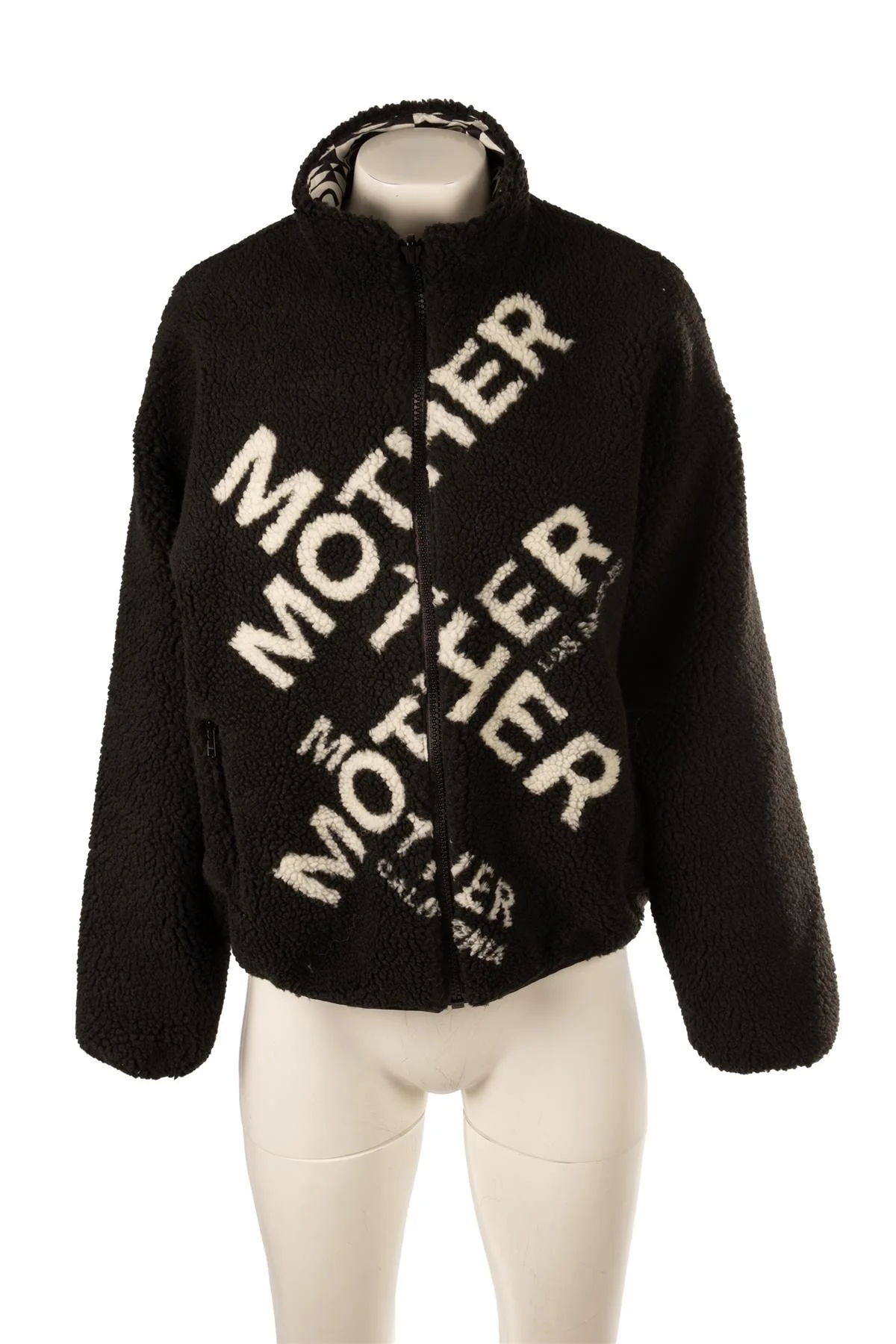 MOTHER BLACK FLEECE JACKET SMALL - Image 2
