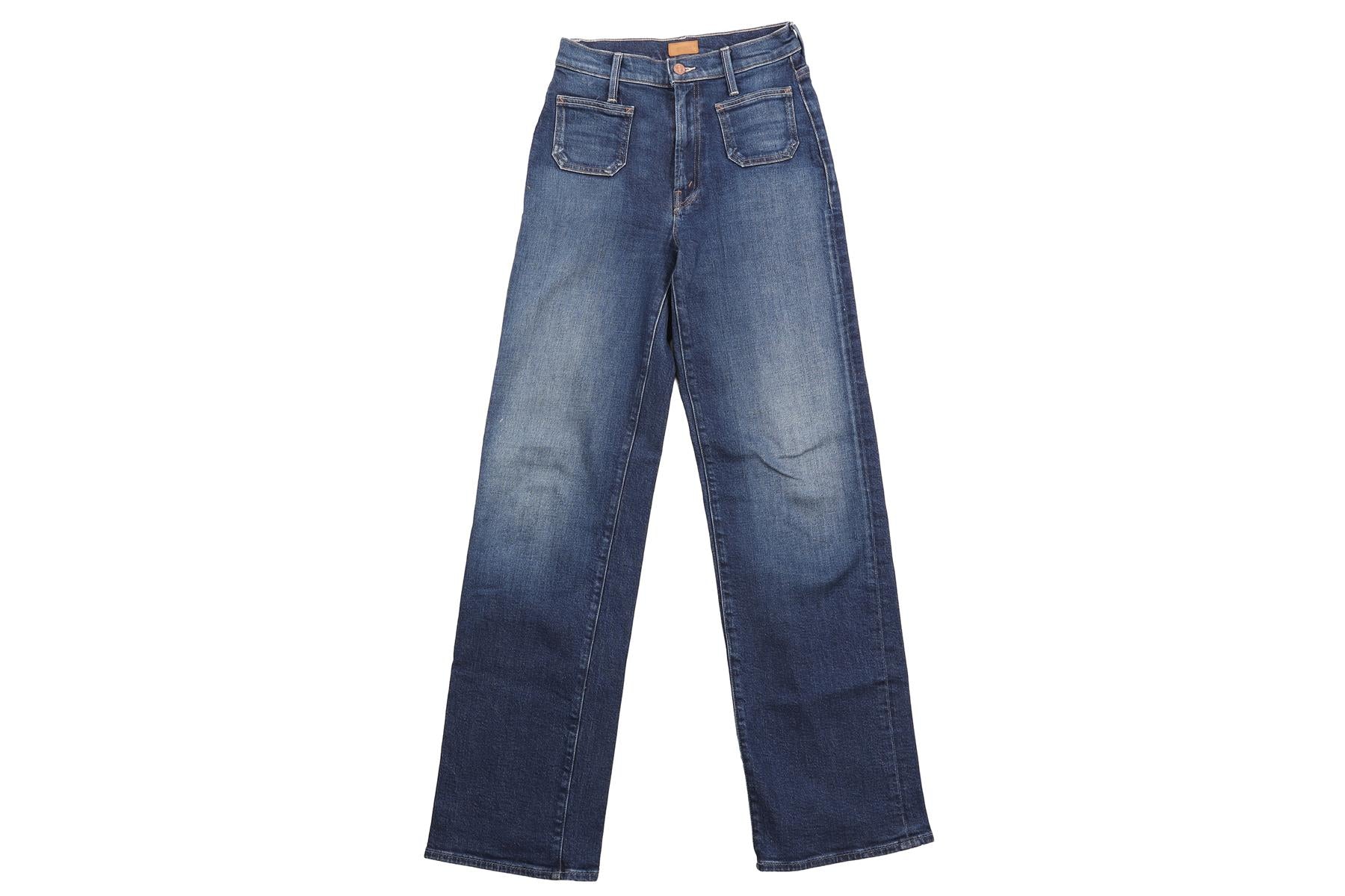 MOTHER BLUE HIGH RISE STRAIGHT LEG JEANS UK 6 W24 - Image 2
