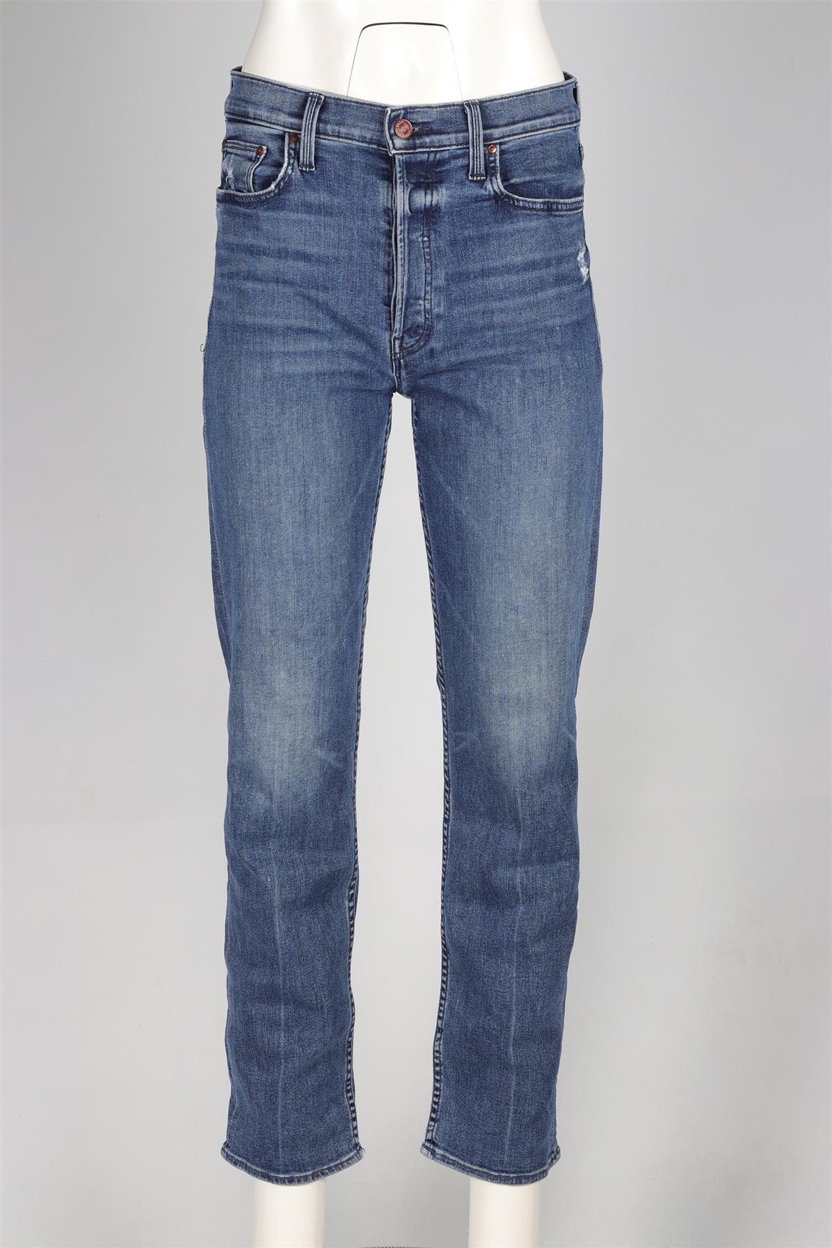 MOTHER BLUE HIGH RISE STRAIGHT LEG JEANS W30 UK 12 - Image 2
