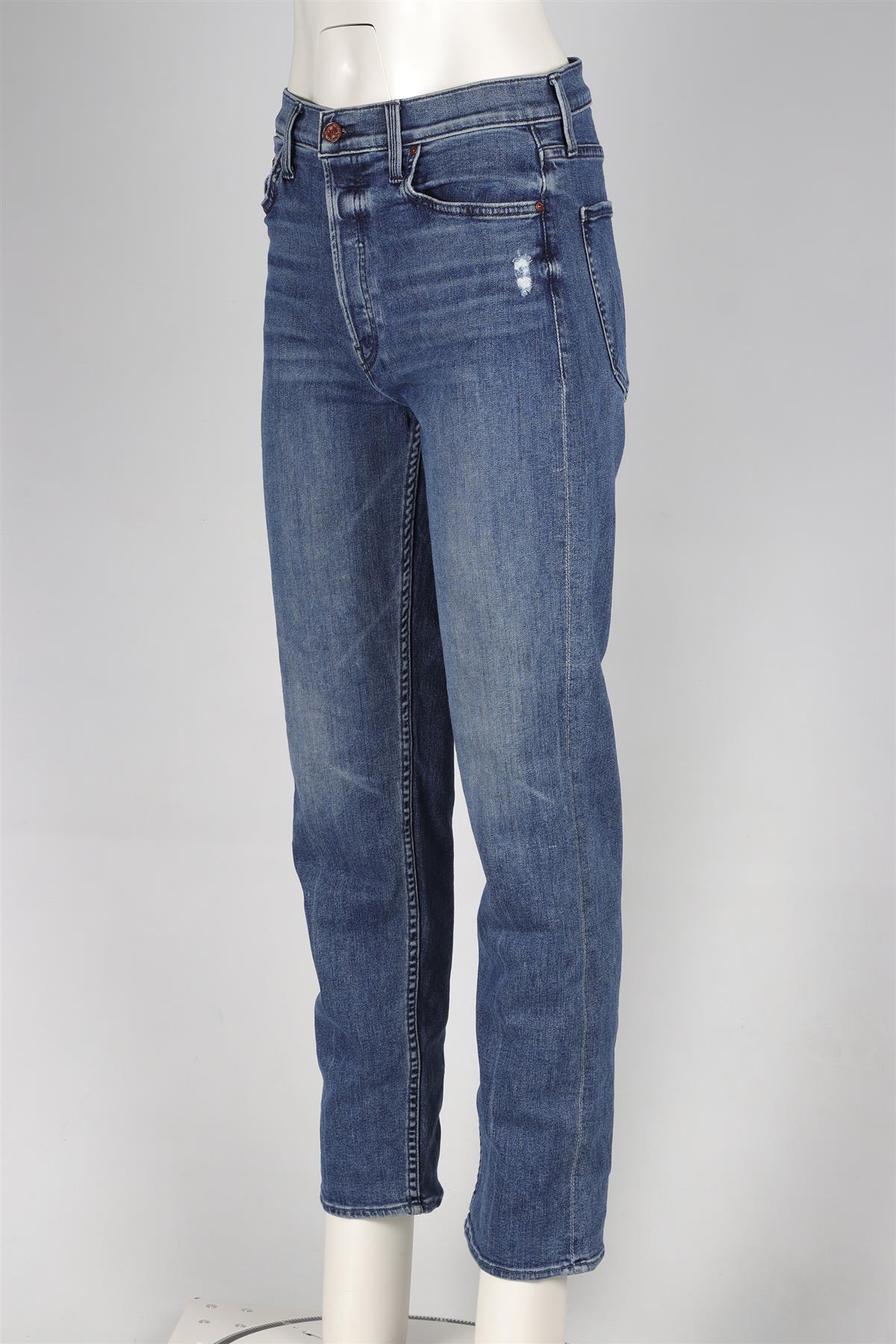 MOTHER BLUE HIGH RISE STRAIGHT LEG JEANS W30 UK 12 - Image 3