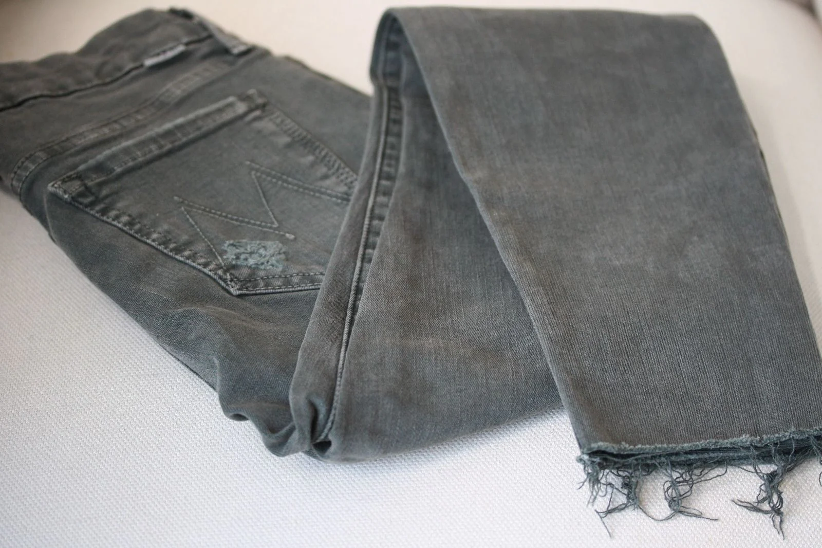 MOTHER DENIM THE LOOKER ANKLE FRAY SKINNY JEANS IN FOREST GREEN W25 UK 6/8 - Image 4