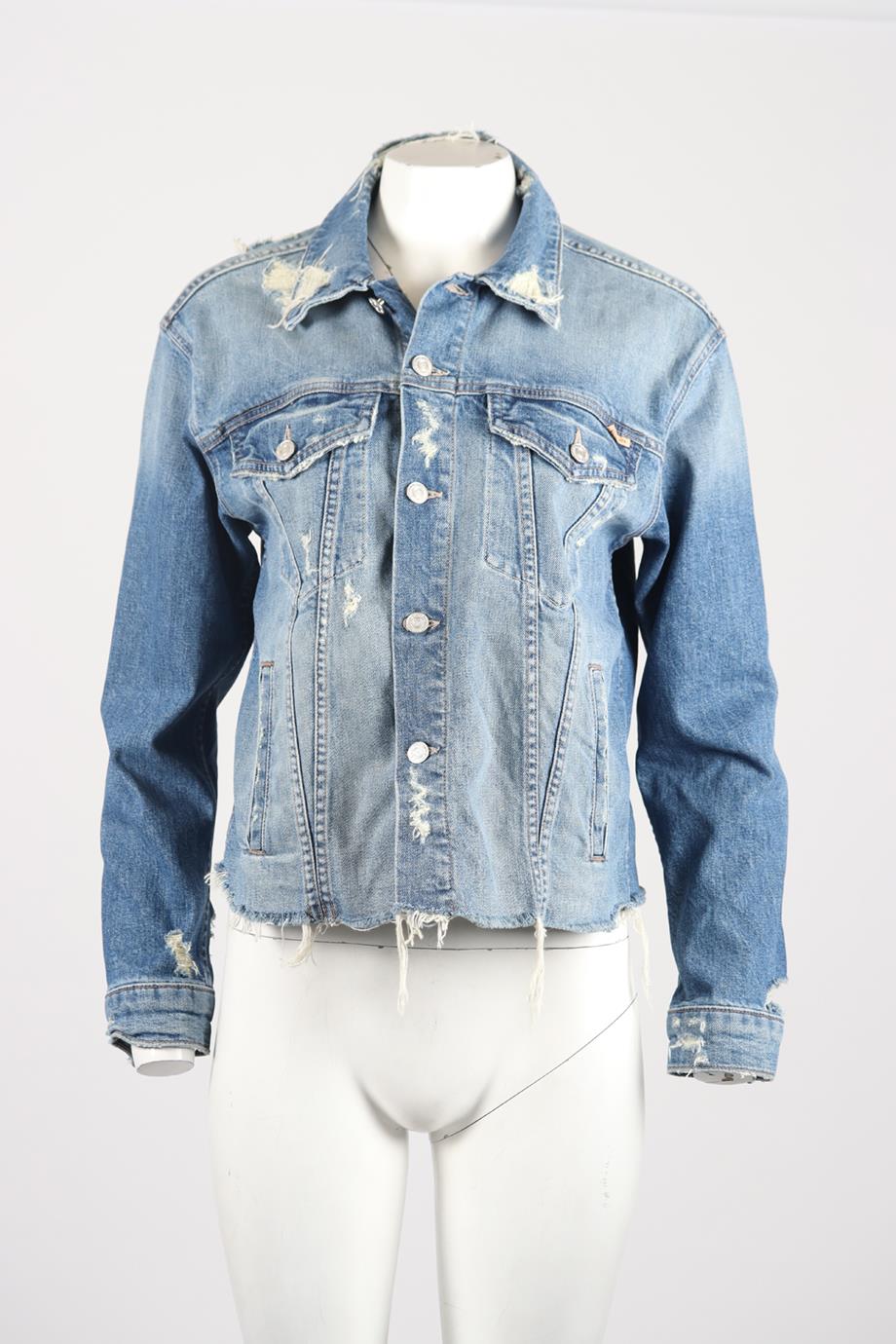 MOTHER DISTRESSED DENIM JACKET SMALL - Image 2