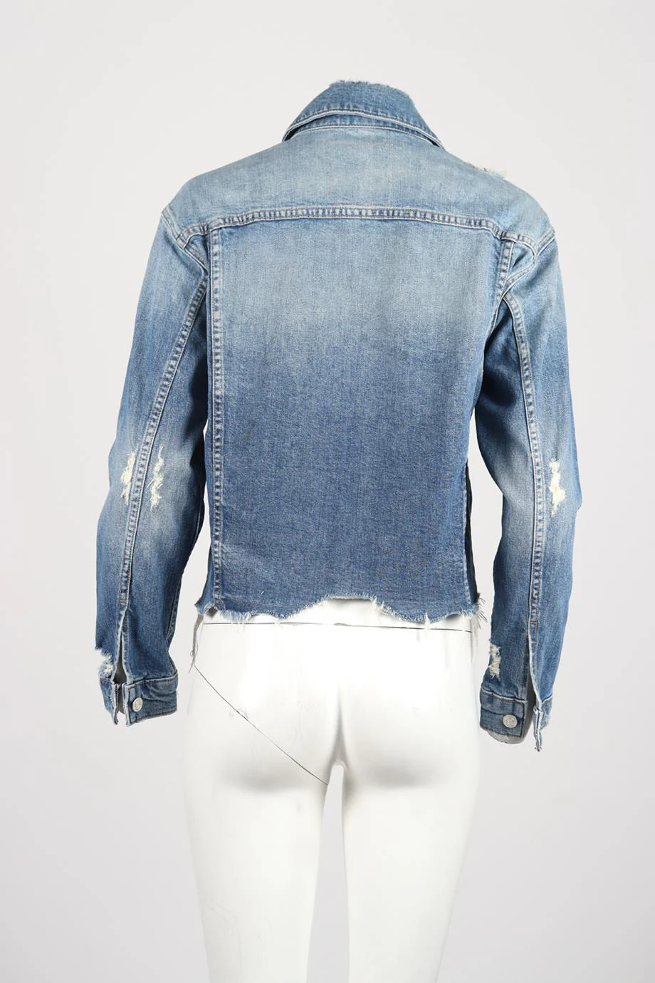MOTHER DISTRESSED DENIM JACKET SMALL - Image 4