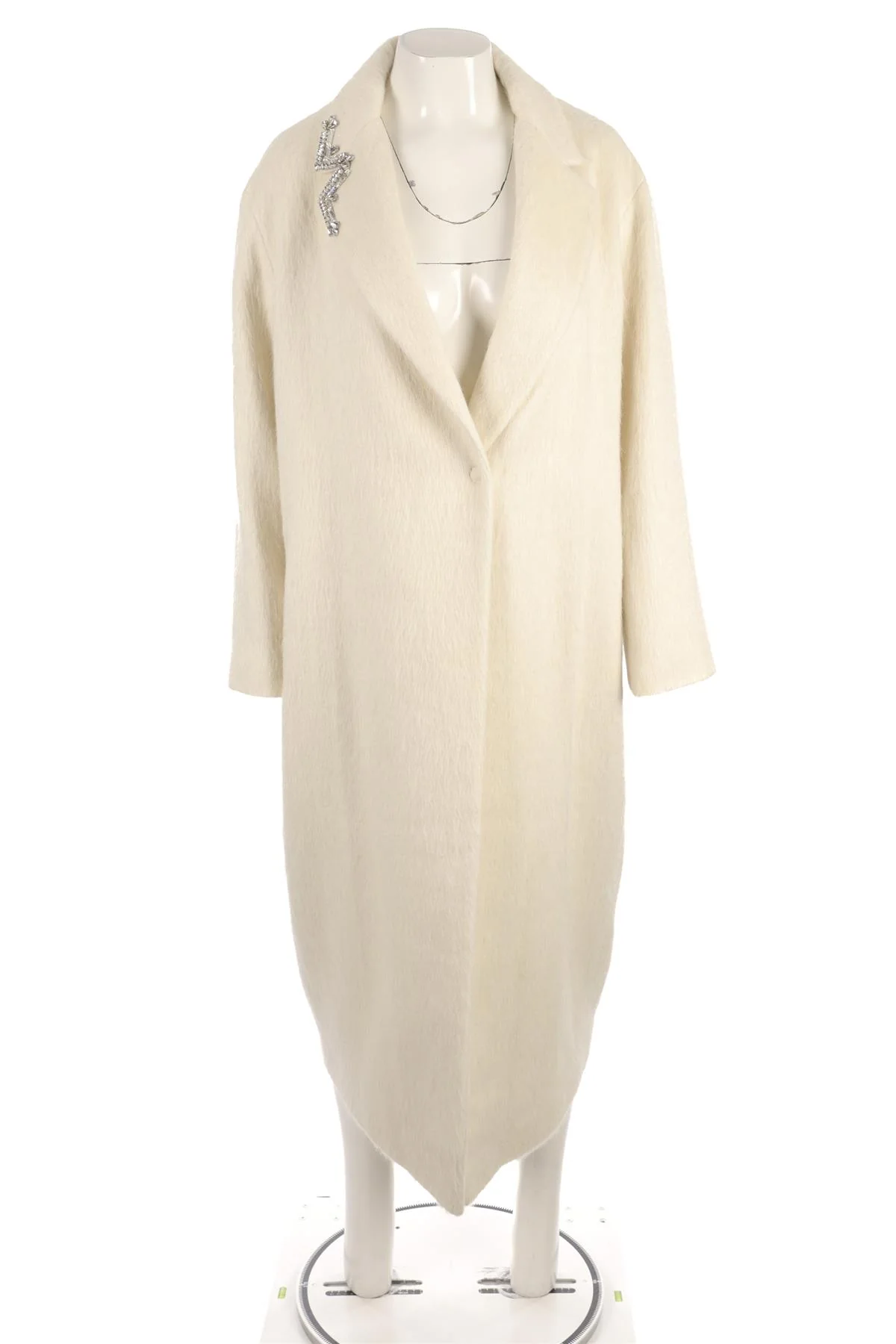 MOUCHE IVORY WOOL COAT IT 42 UK 10 - Image 2