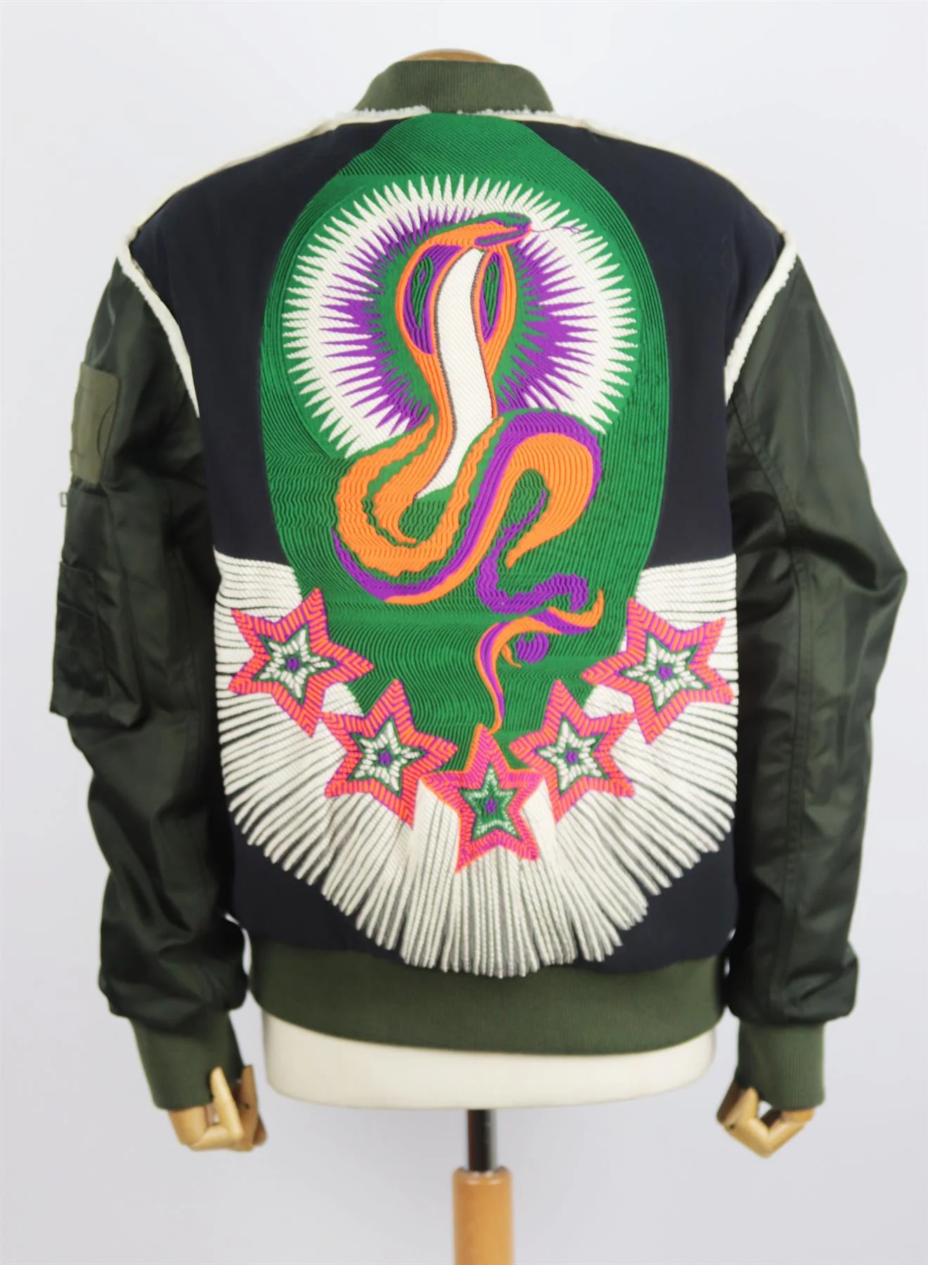 MR AND MRS ITALY OVERSIZED EMBROIDERED SHELL BOMBER JACKET MEDIUM - Image 4
