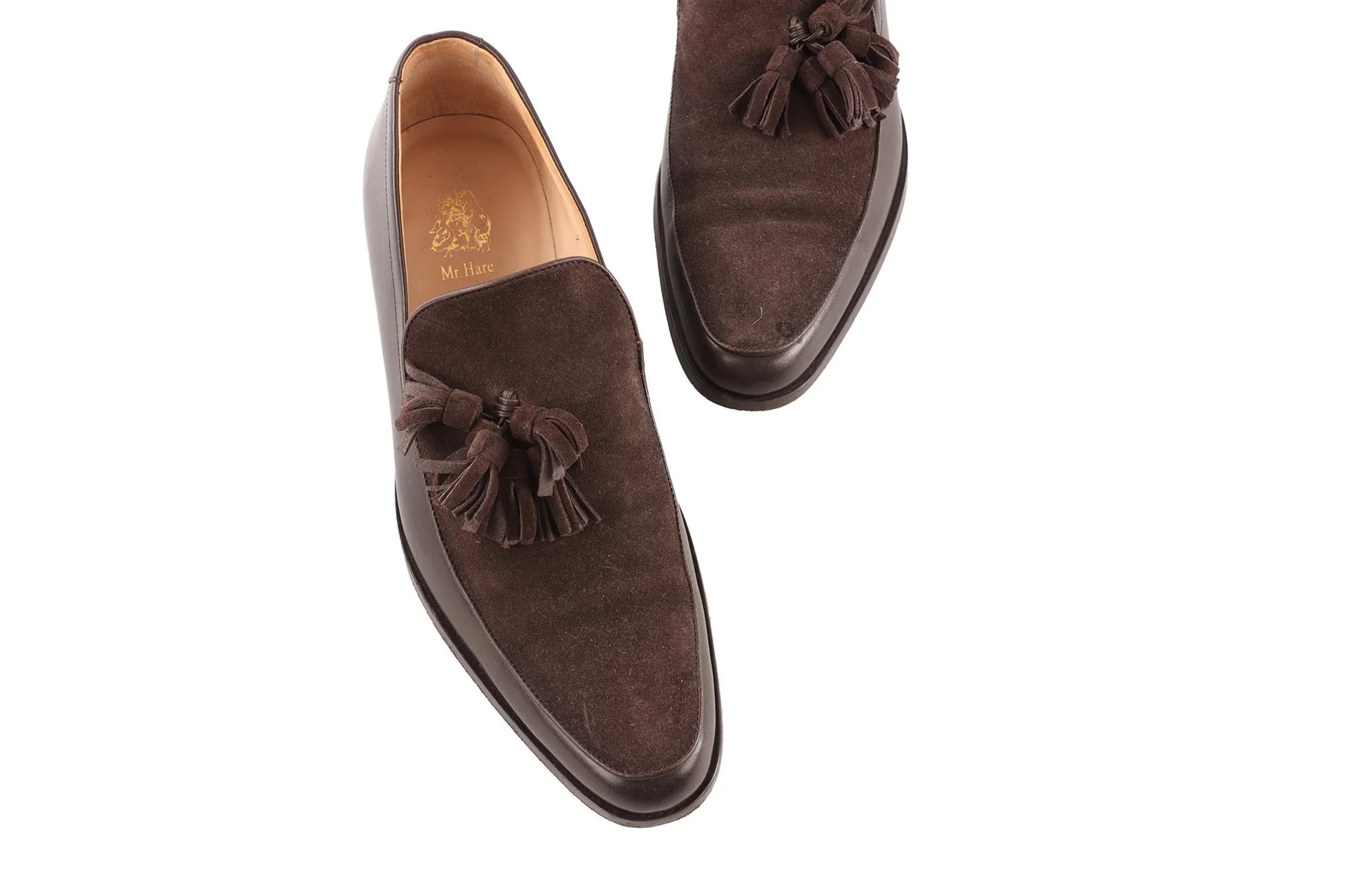 MR.HARE BROWN MEN'S SUEDE LOAFERS EU 41 UK 8 US 11 - Image 4