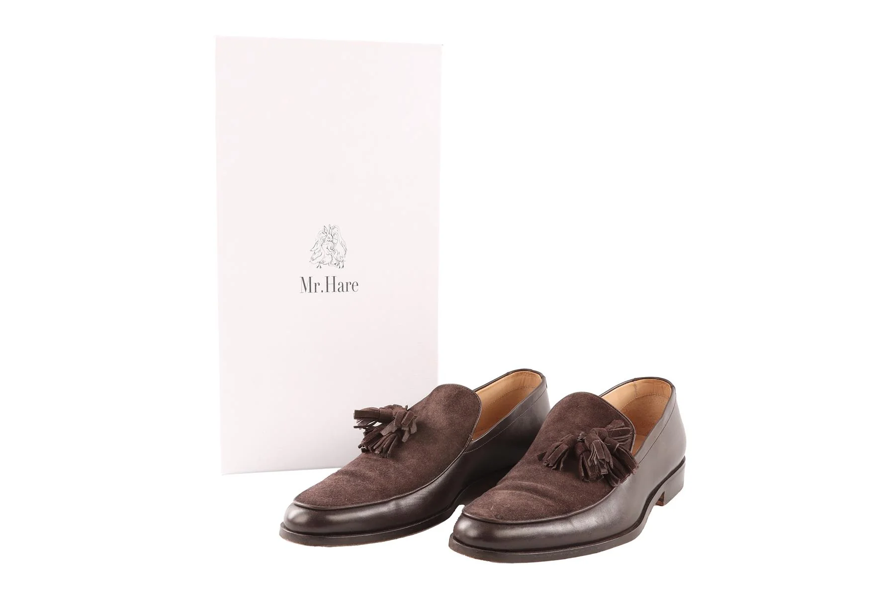MR.HARE BROWN MEN'S SUEDE LOAFERS EU 41 UK 8 US 11 - Image 7