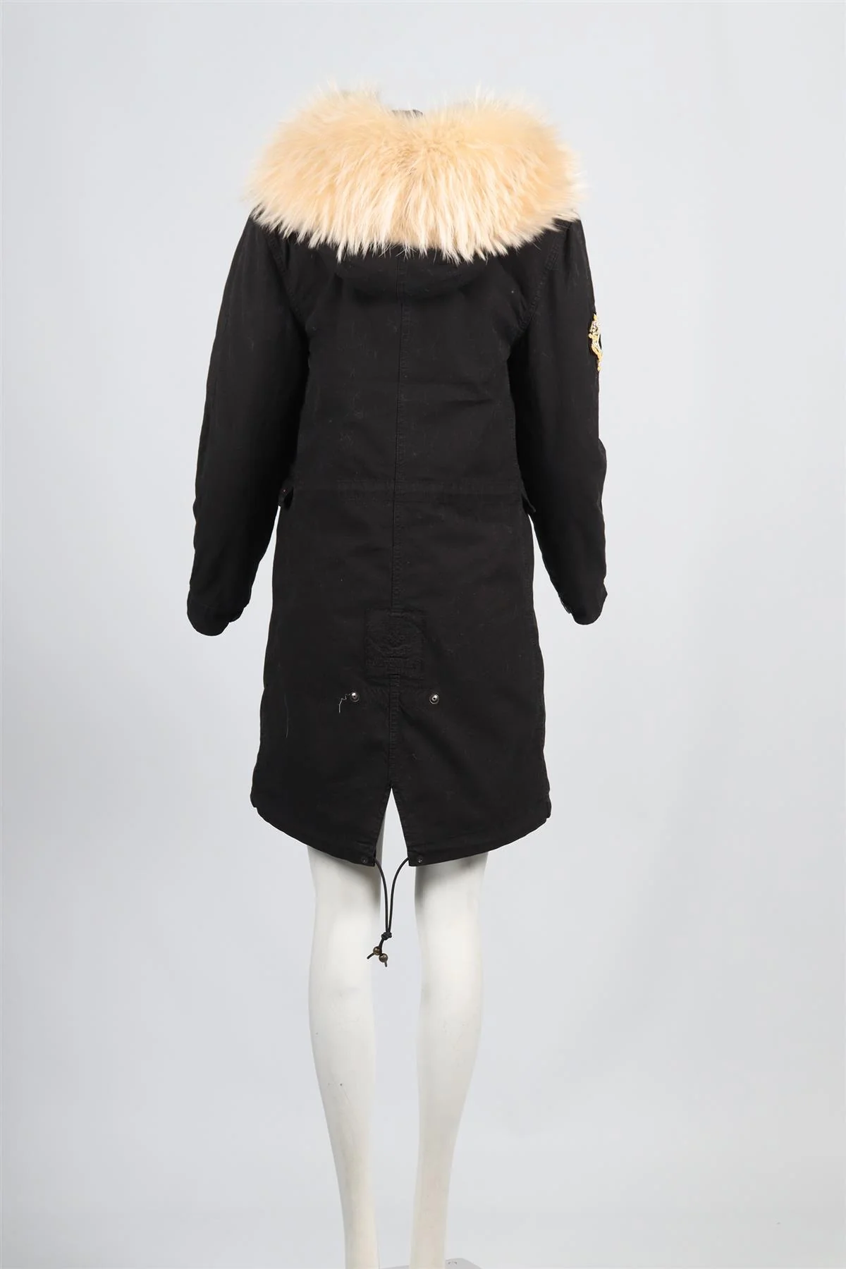 MR & MRS ITALY FOX FUR AND CANVAS COAT XXSMALL - Image 4