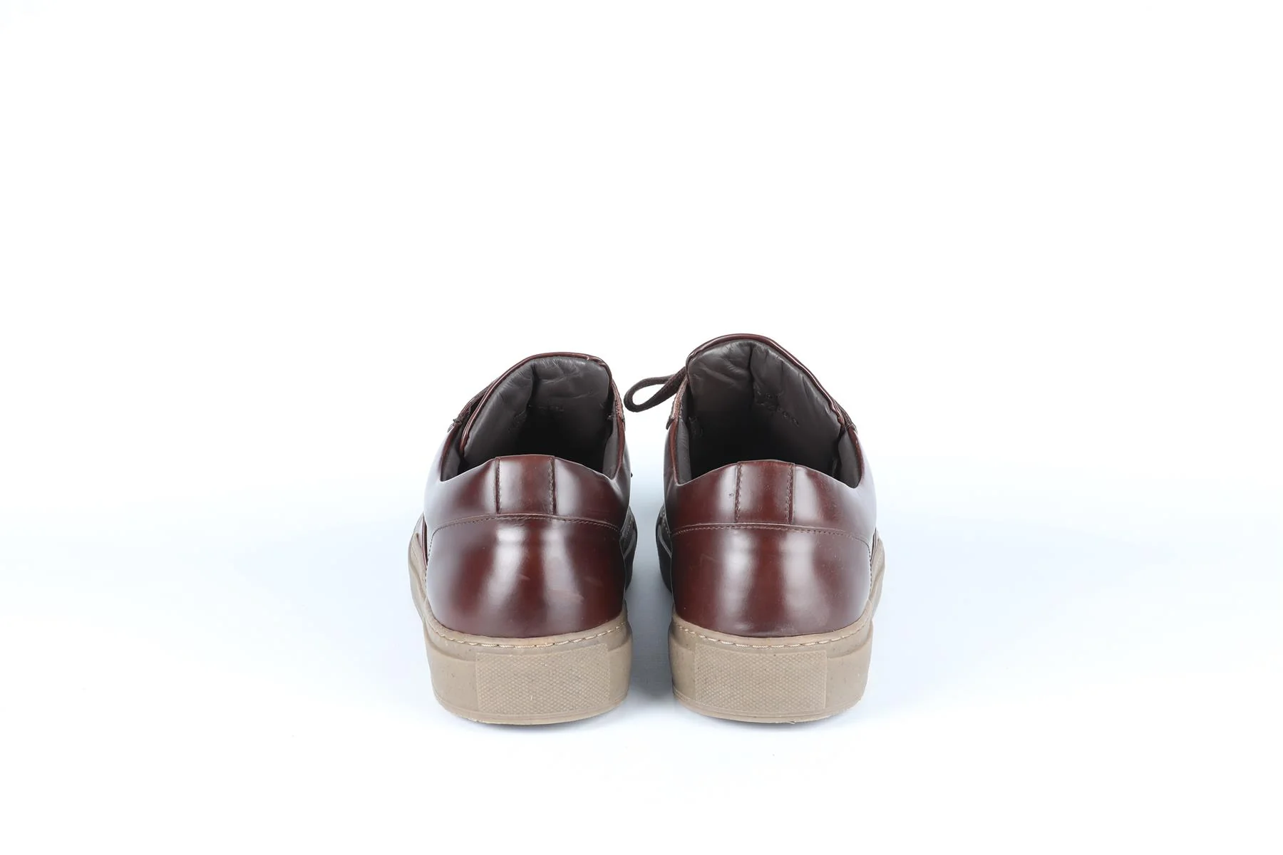 MR P BROWN MEN'S LEATHER SNEAKERS EU 45 UK 11 US 12 - Image 5