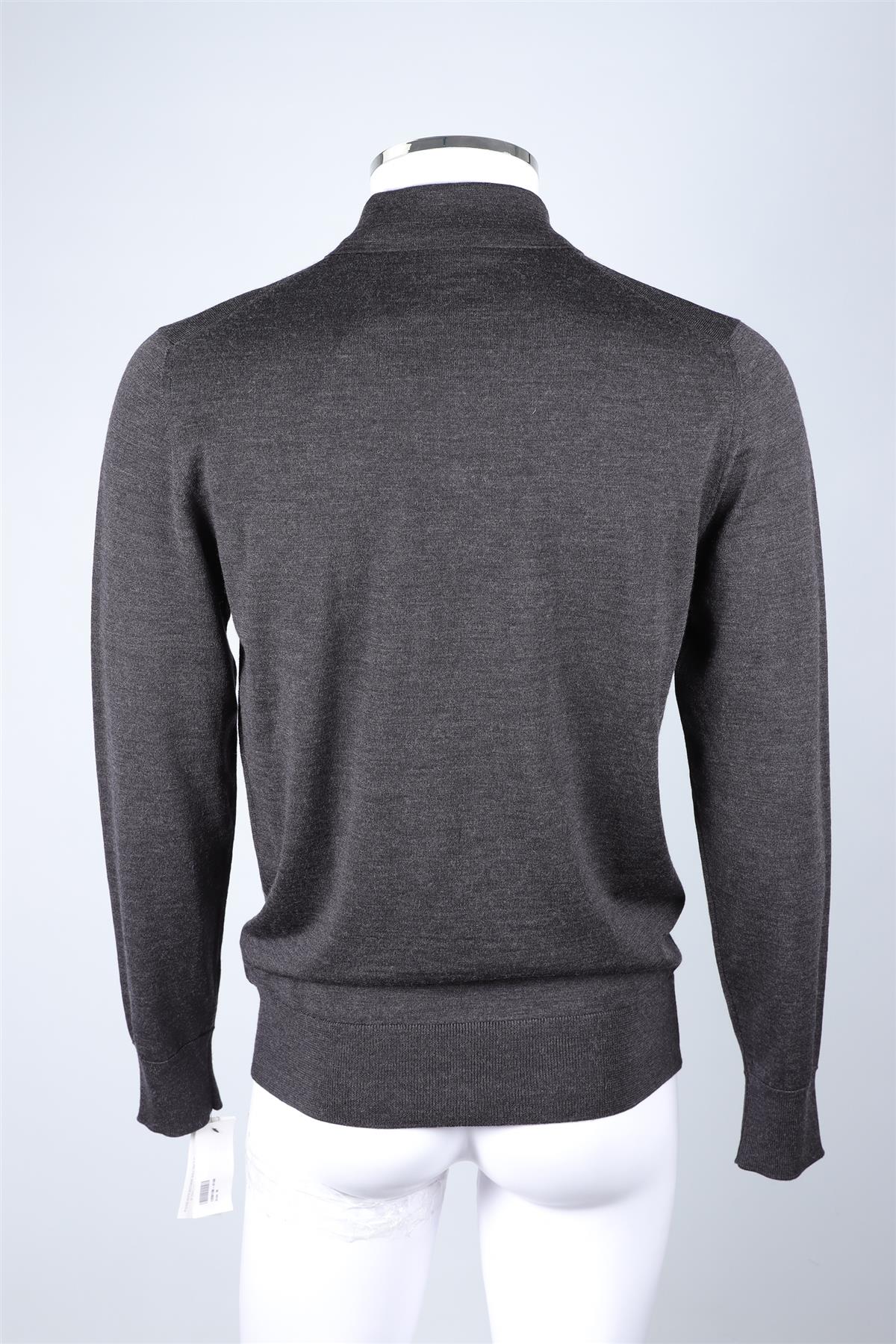 MR. P GREY MEN'S WOOL POLO SHIRT MEDIUM - Image 4