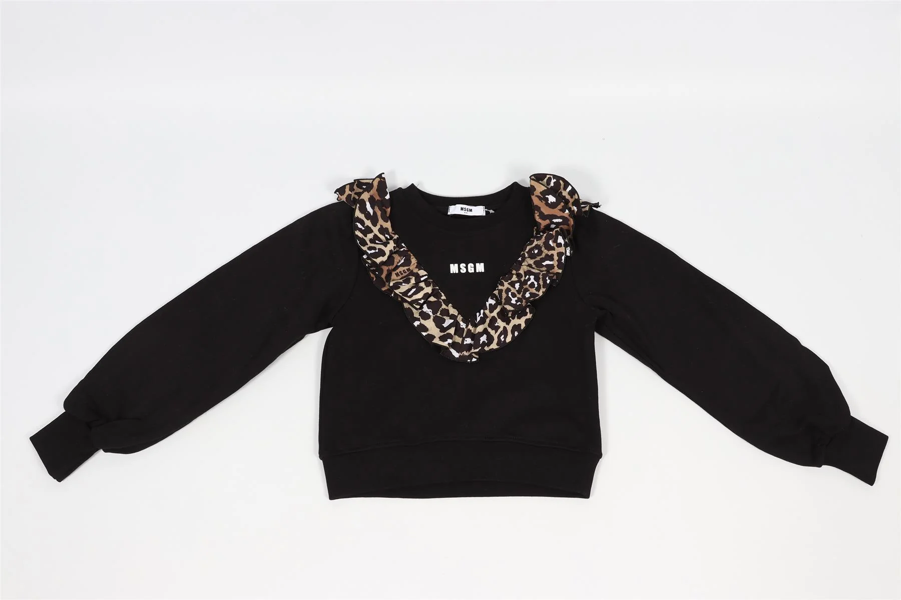 MSGM BLACK KIDS GIRLS COTTON SWEATSHIRT 8 YEARS - Image 2