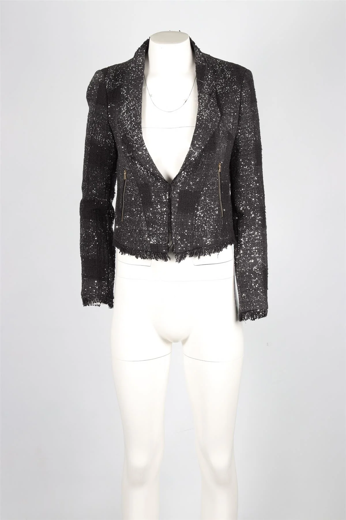 MSGM GREY COTTON JACKET IT 40 UK 8 - Image 2