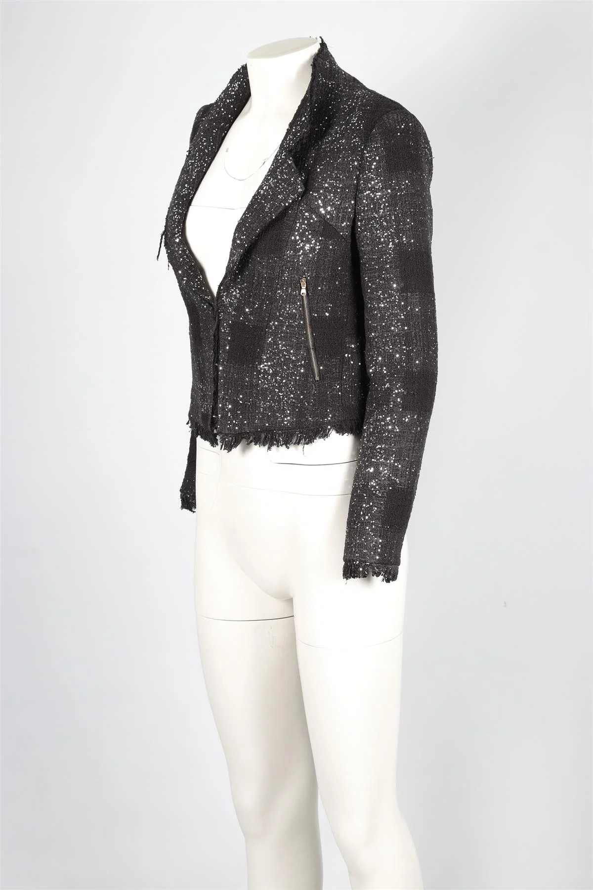 MSGM GREY COTTON JACKET IT 40 UK 8 - Image 3