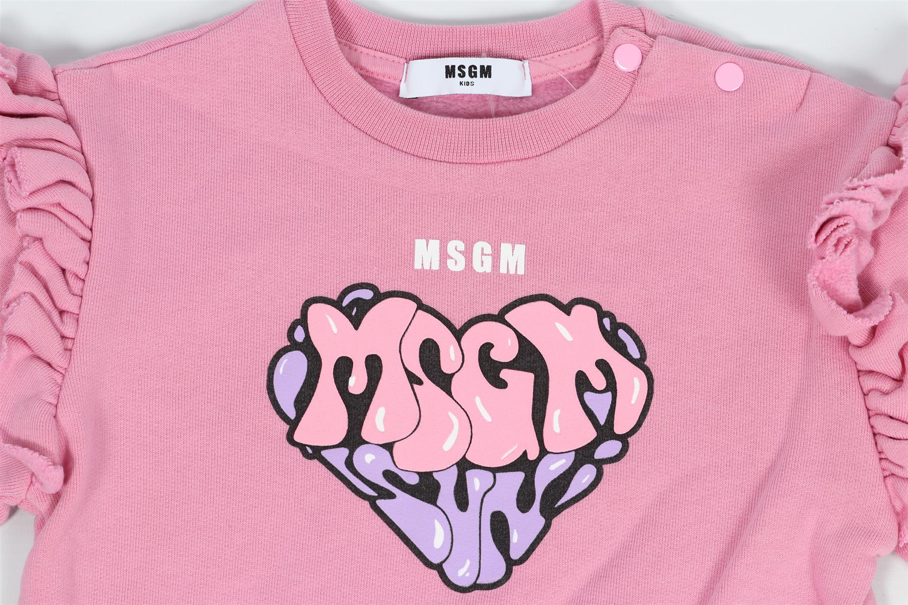 MSGM PINK KIDS GIRLS COTTON SWEATSHIRT 36 MONTHS - Image 4