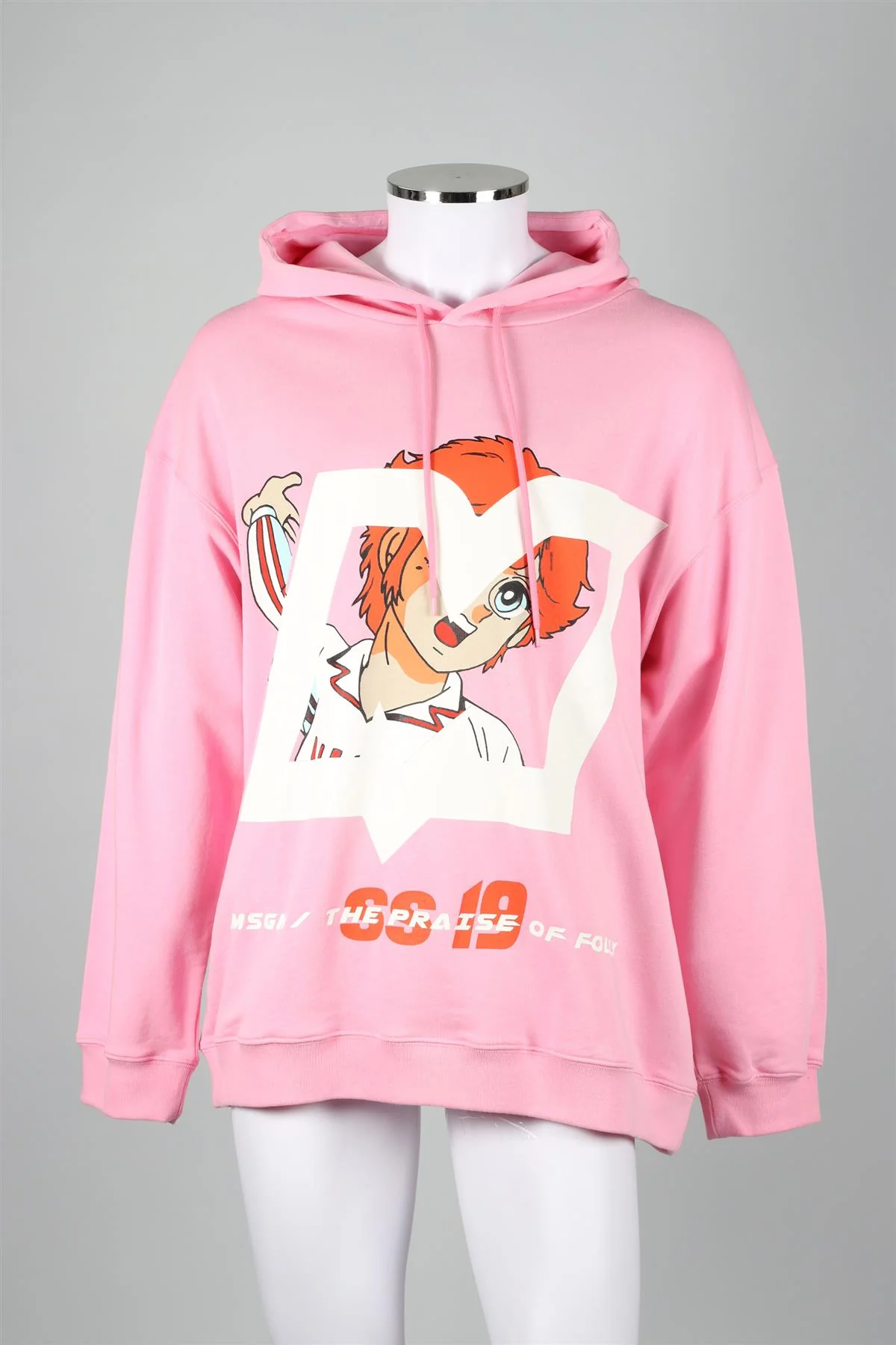 MSGM PINK MEN'S COTTON HOODIE LARGE - Image 2