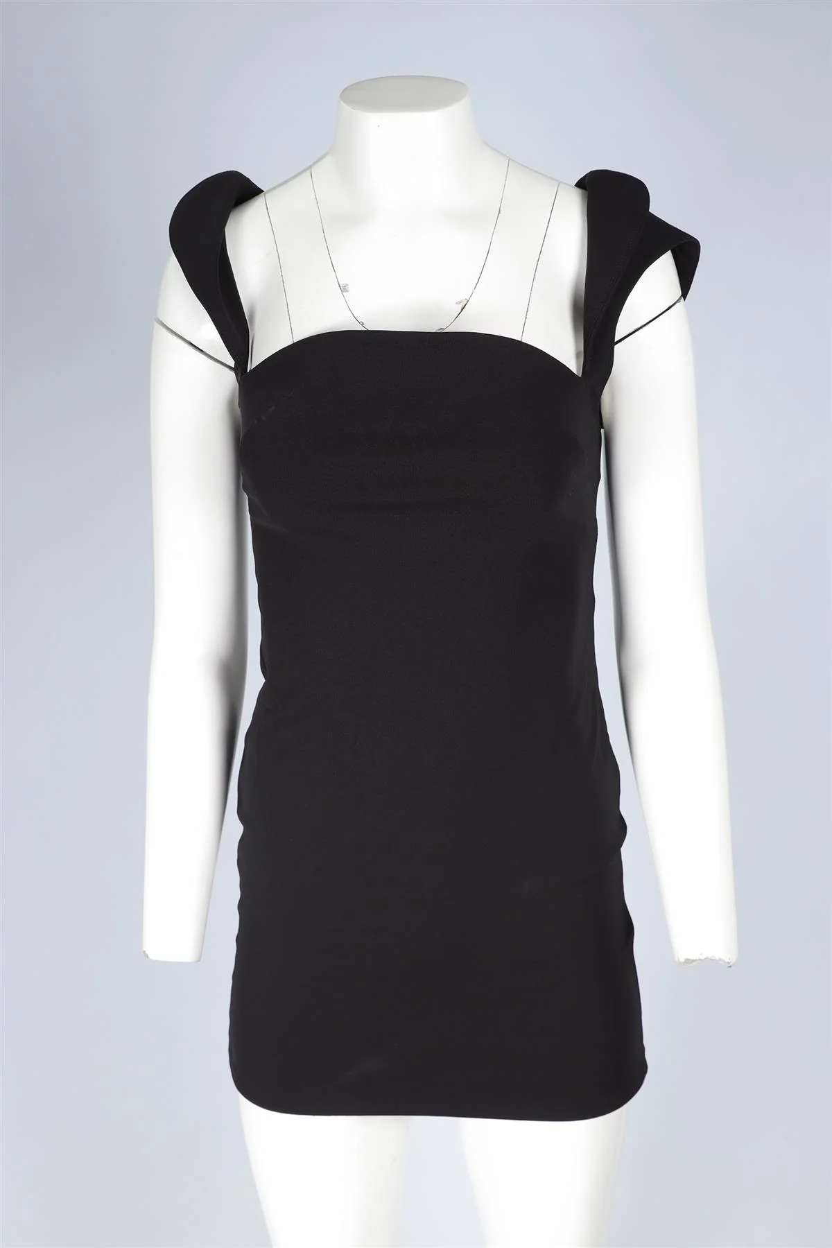MUGLER BLACK CADY MINI DRESS FR 38 UK 10 - Image 2
