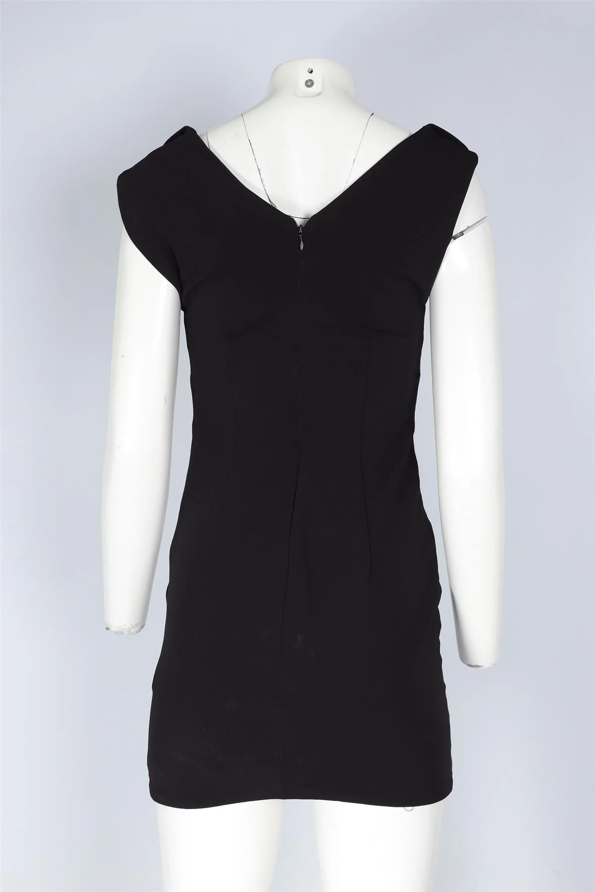 MUGLER BLACK CADY MINI DRESS FR 38 UK 10 - Image 4