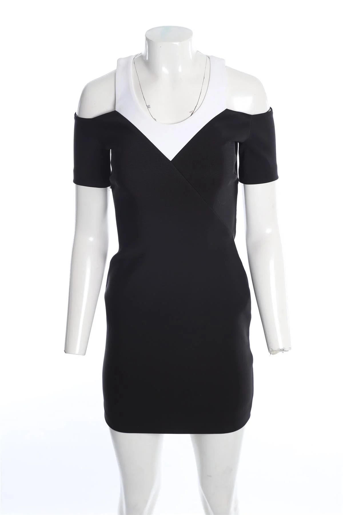 MUGLER BLACK CREPE MINI DRESS IT 38 UK 6 - Image 2