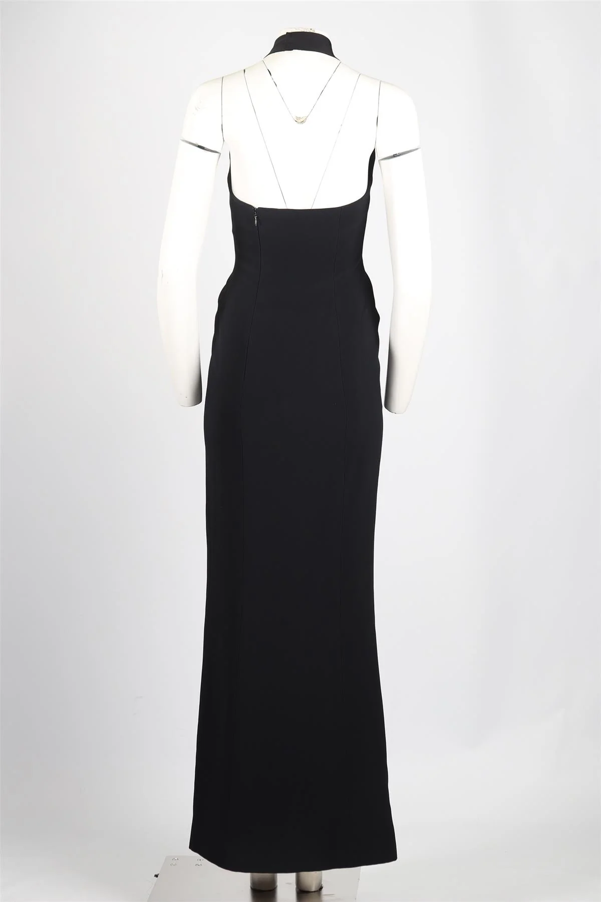 MUGLER HALTERNECK CREPE MAXI DRESS FR 38 UK 10 - Image 4