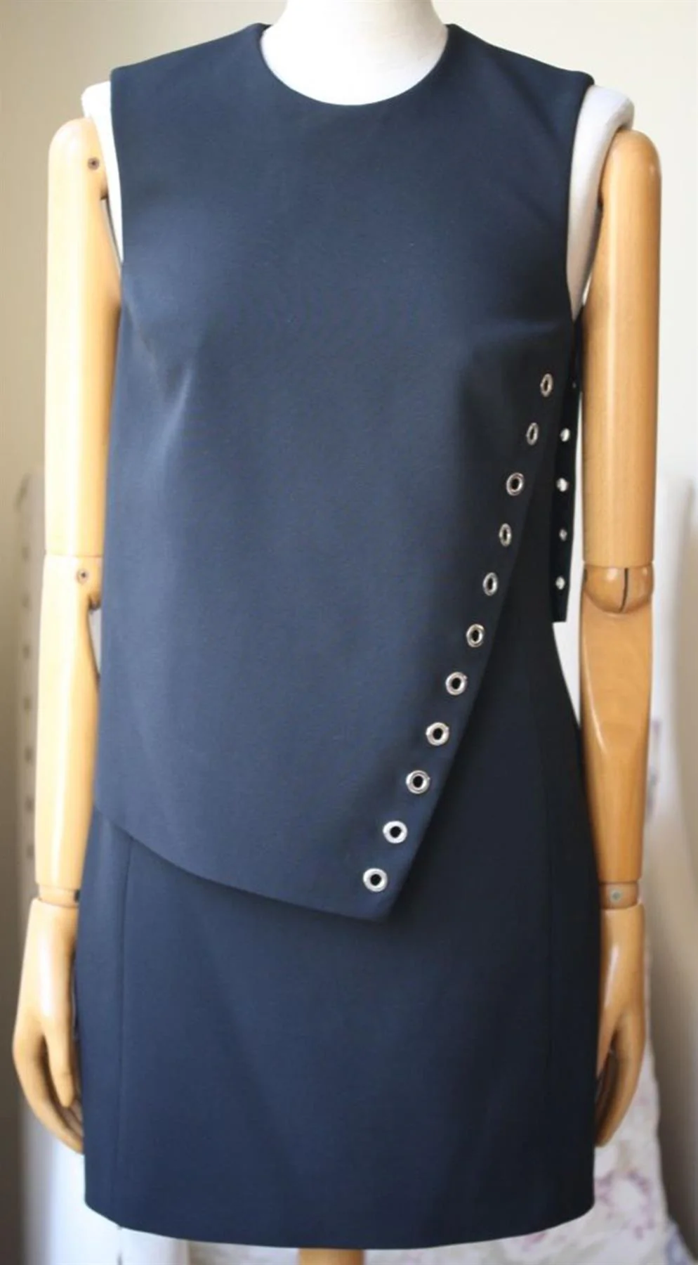 MUGLER LAYERED EYELET MINI DRESS FR 38 UK 10 - Image 2