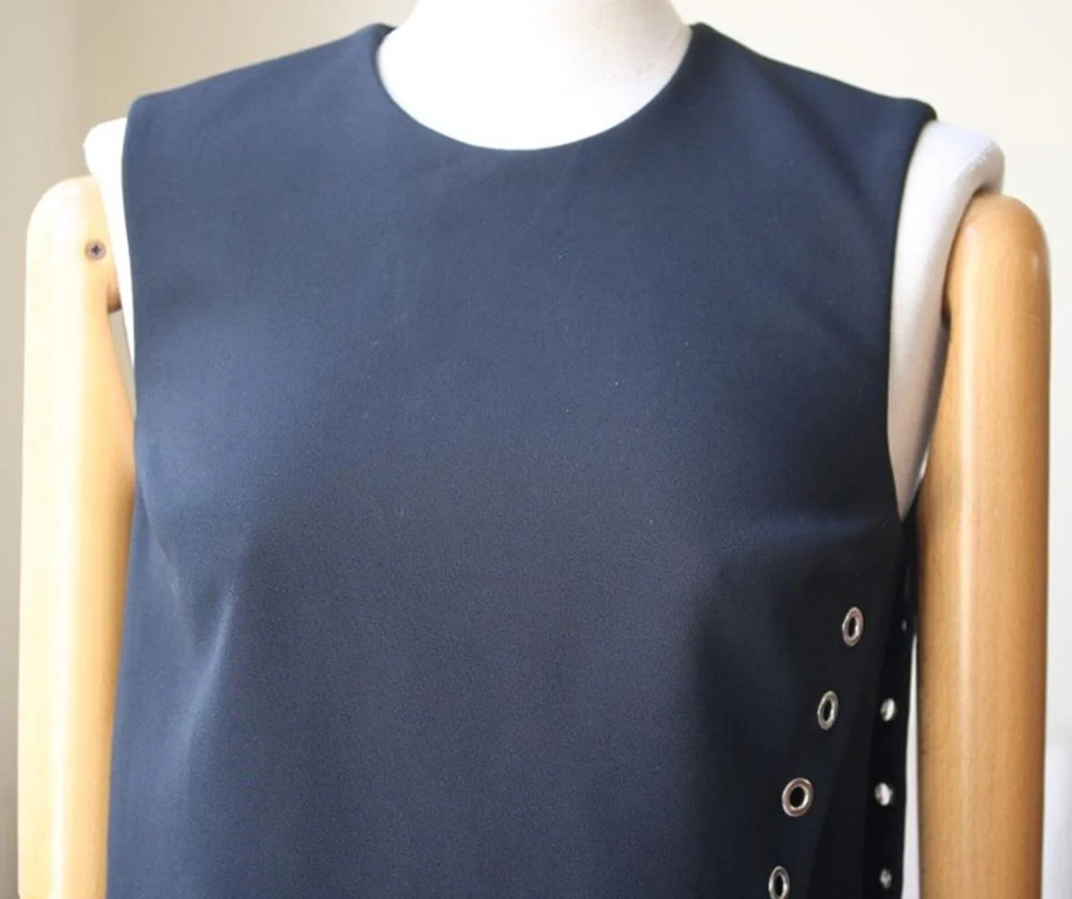 MUGLER LAYERED EYELET MINI DRESS FR 38 UK 10 - Image 3