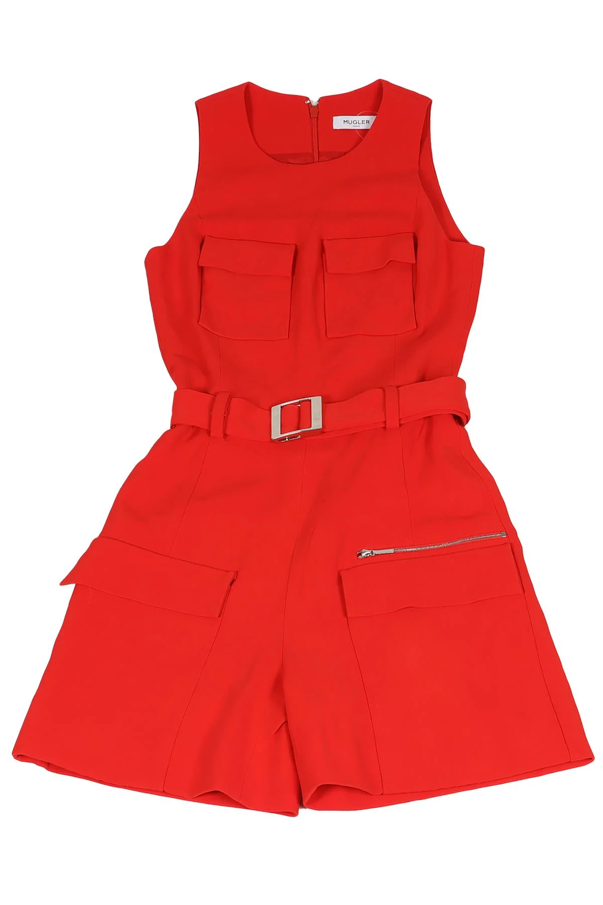 MUGLER RED CREPE PLAYSUIT FR 36 UK 8 - Image 7