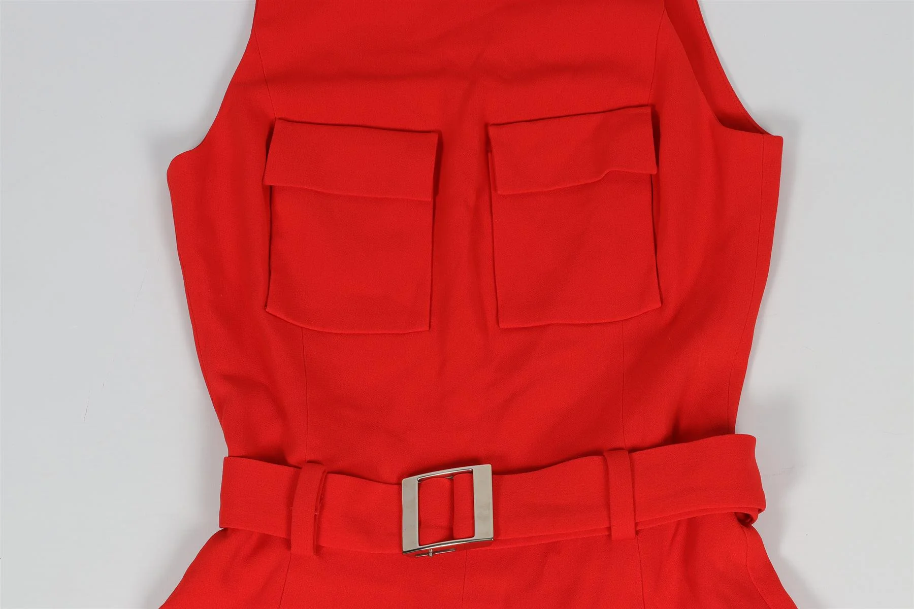 MUGLER RED CREPE PLAYSUIT FR 36 UK 8 - Image 9
