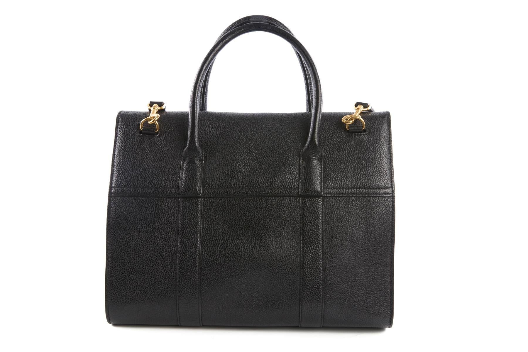 MULBERRY BLACK BAYSWATER LEATHER TOTE BAG - Image 7