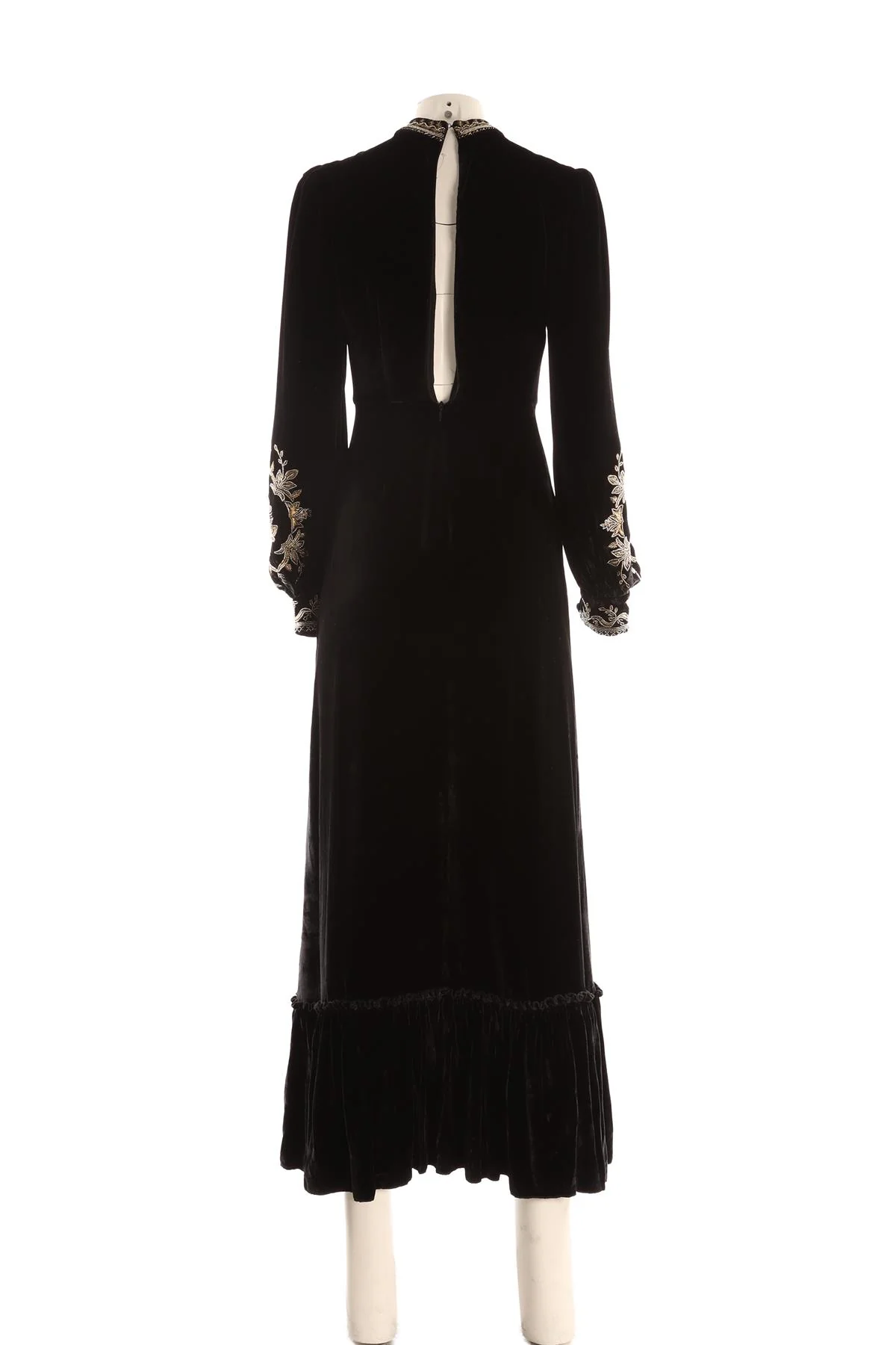 MUZUNGI SISTERS BLACK VELVET MAXI DRESS XSMALL - Image 4