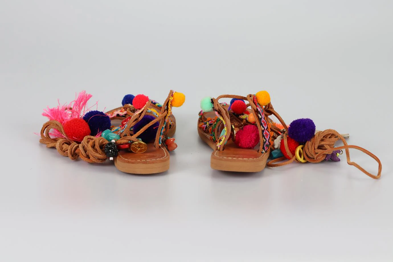 MUZUNGU SISTERS TIE UP SANDALS WITH CHARMS EU 38 UK 5 - Image 4