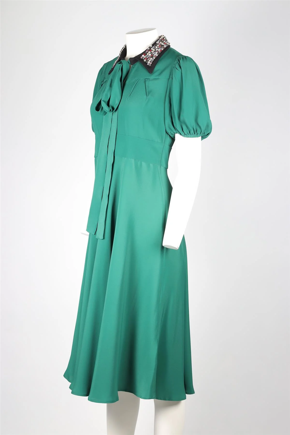 N°21 GREEN CRYSTAL AND SILK MIDI DRESS IT 42 UK 10 - Image 3