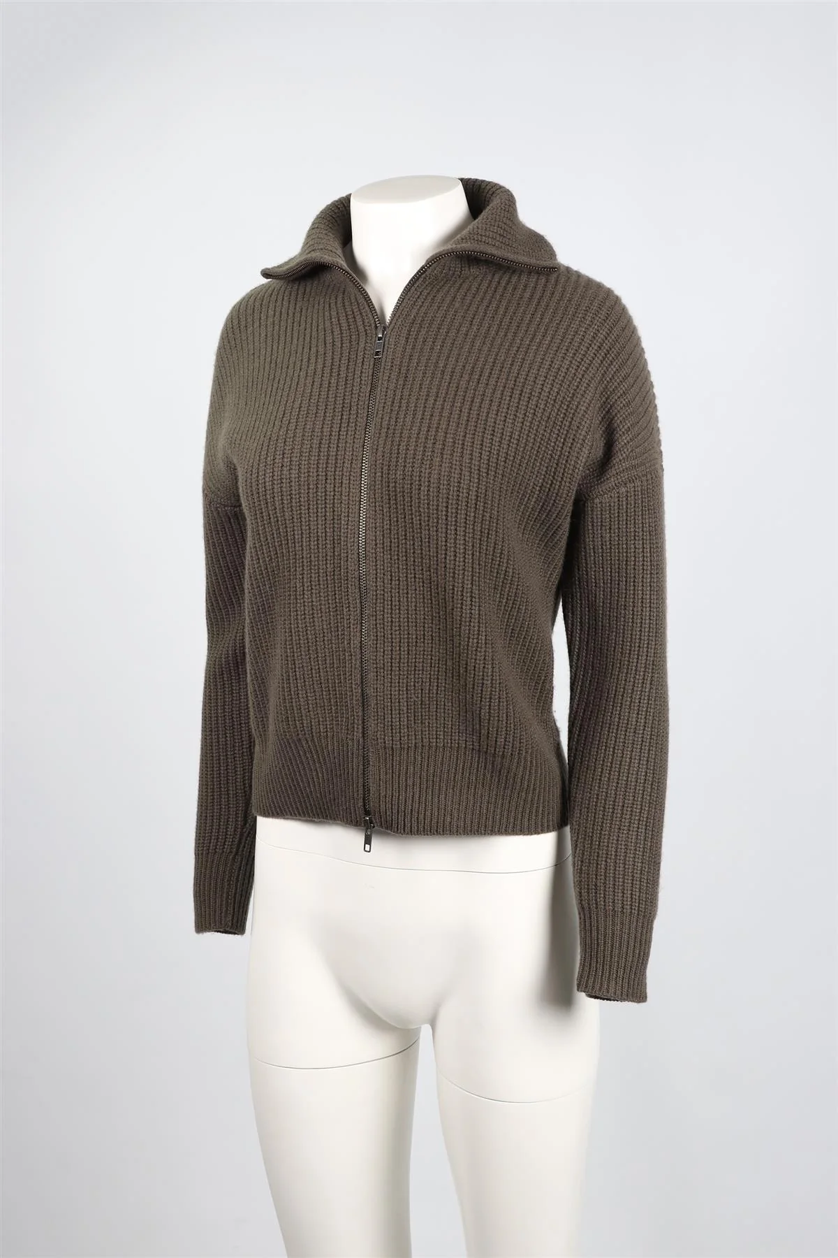 NAKED CASHMERE KHAKI WOOL CARDIGAN XSMALL - Image 3